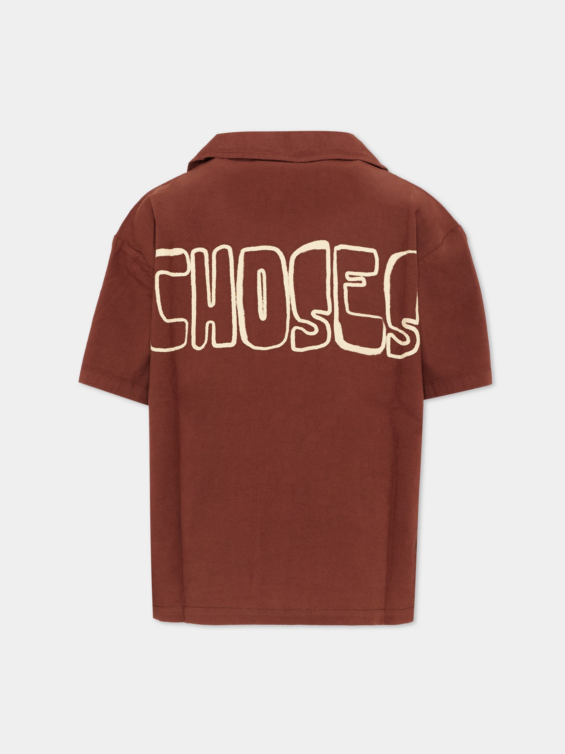 Camicia marrone per bambino con stampa logo,Bobo Choses,B126AC141