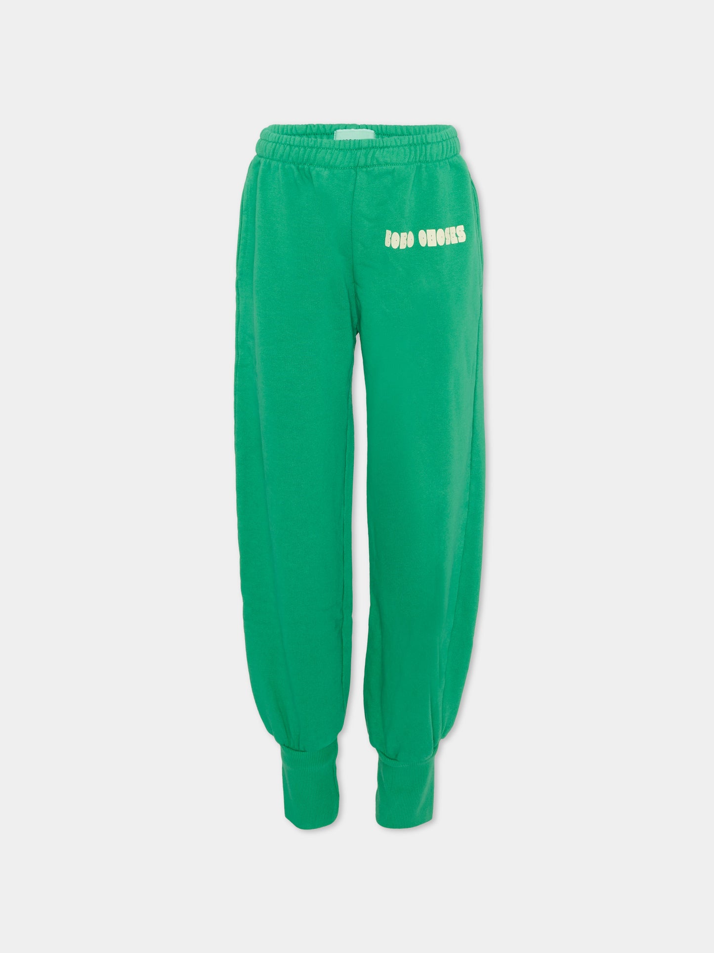 Pantaloni sportivi verdi per bambini con logo,Bobo Choses,B126AC147