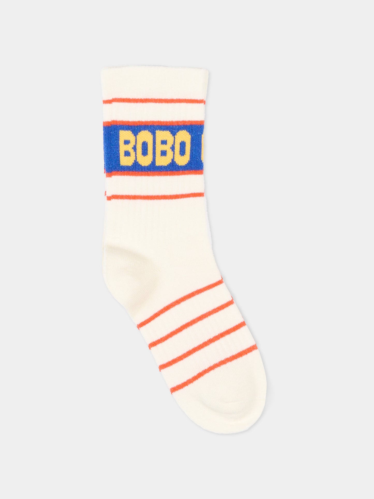 Calzini multicolor per bambini a righe con logo,Bobo Choses,B126AI006