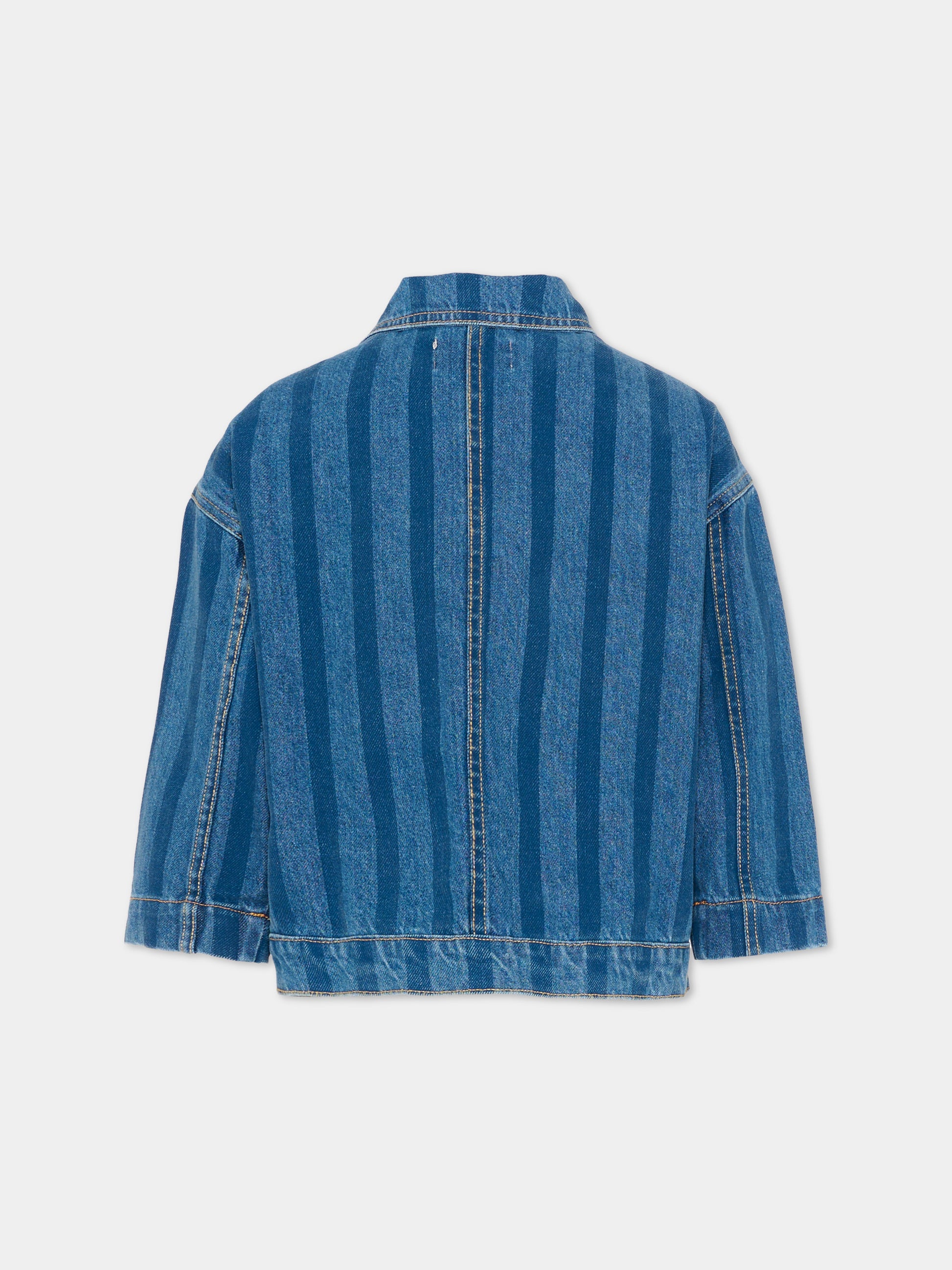 Giubbotto di jeans denim per bambini a righe,Bobo Choses,B126AC122