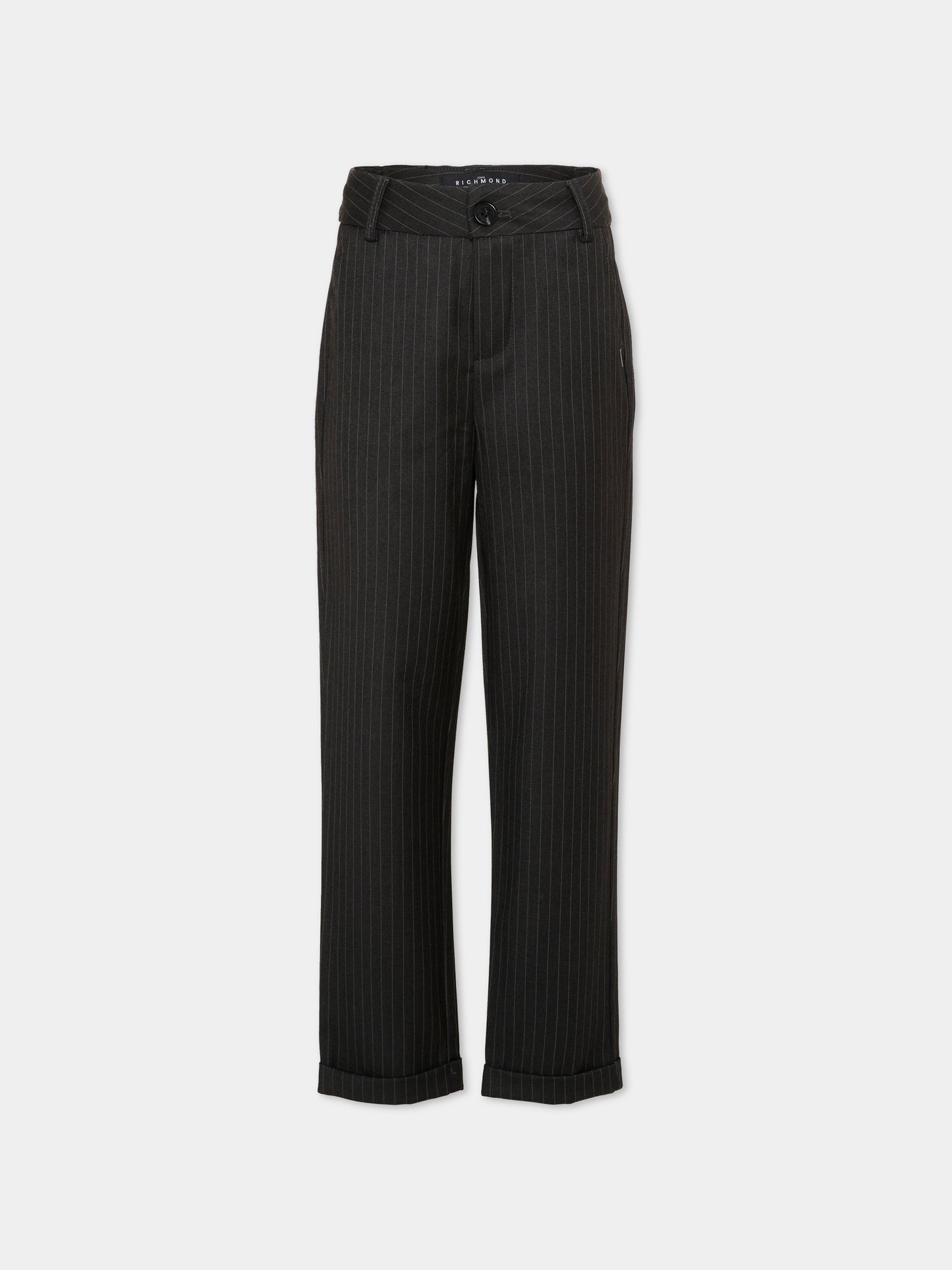 Pantalone grigio gessato per bambino,Richmond,RBP26092PA GREY DARK PINSTRIPE