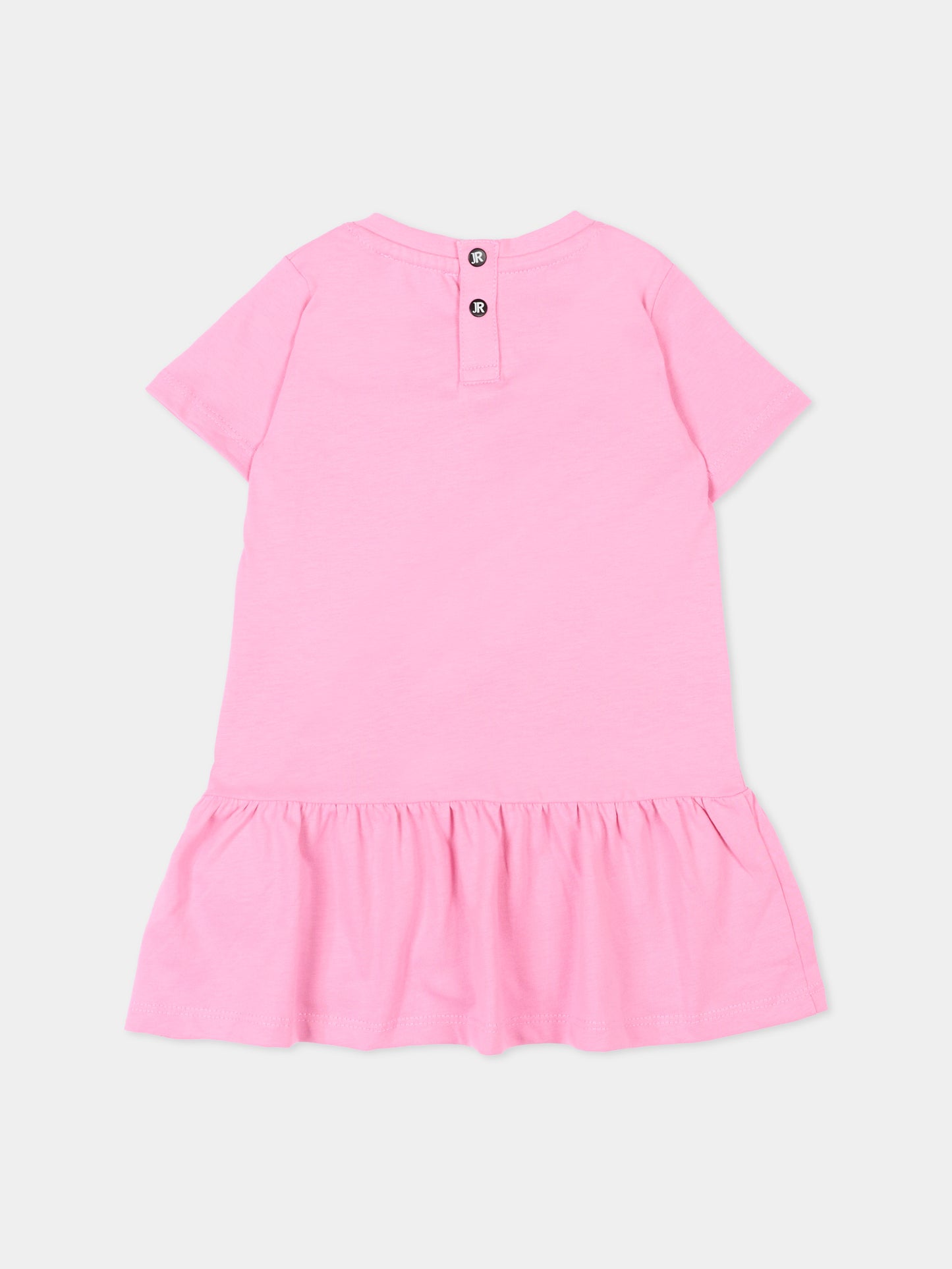 Vestito rosa per neonata con logo,Richmond,RIP26034VE PINK BEGONIA