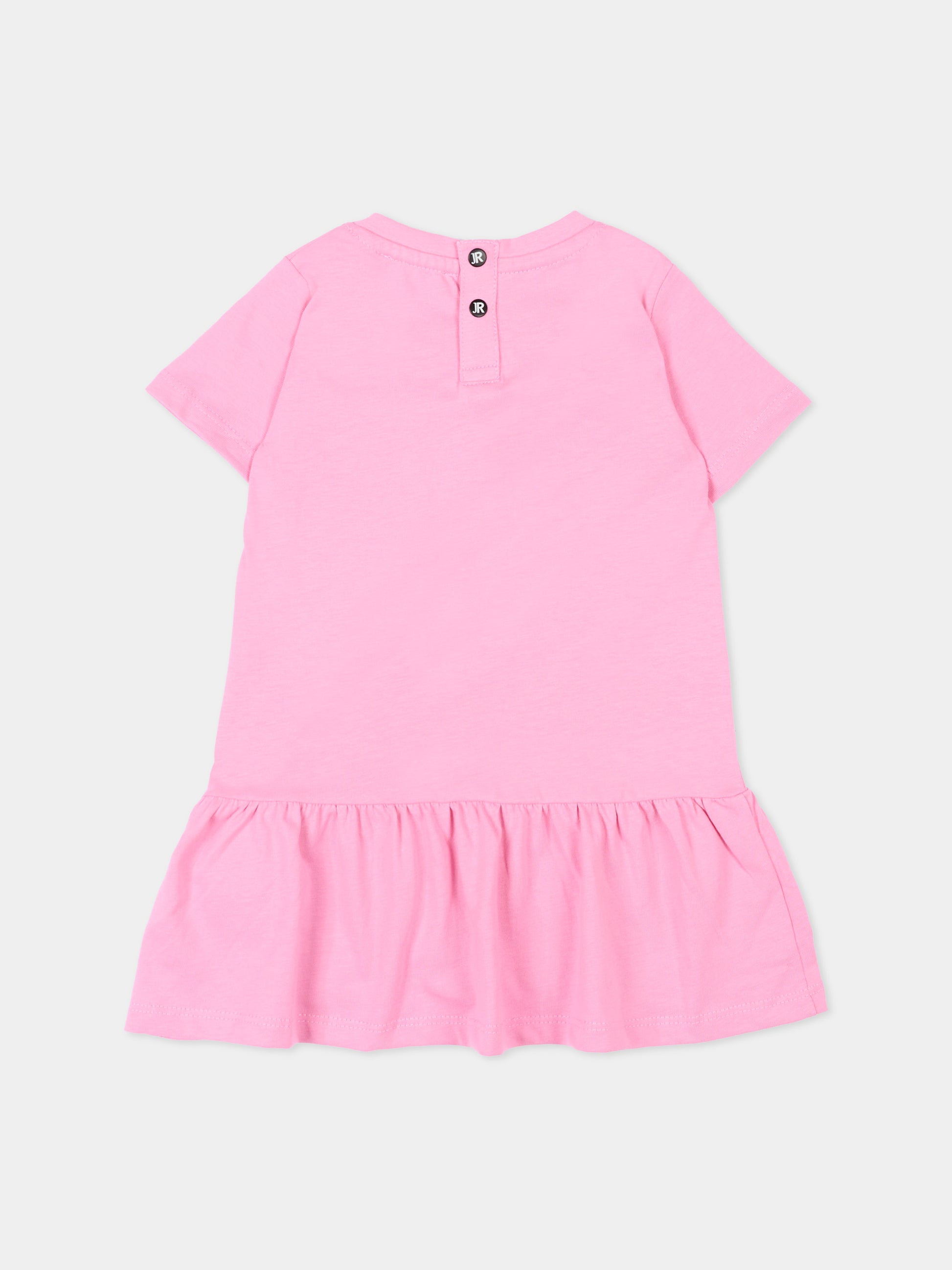 Vestito rosa per neonata con logo,Richmond,RIP26034VE PINK BEGONIA