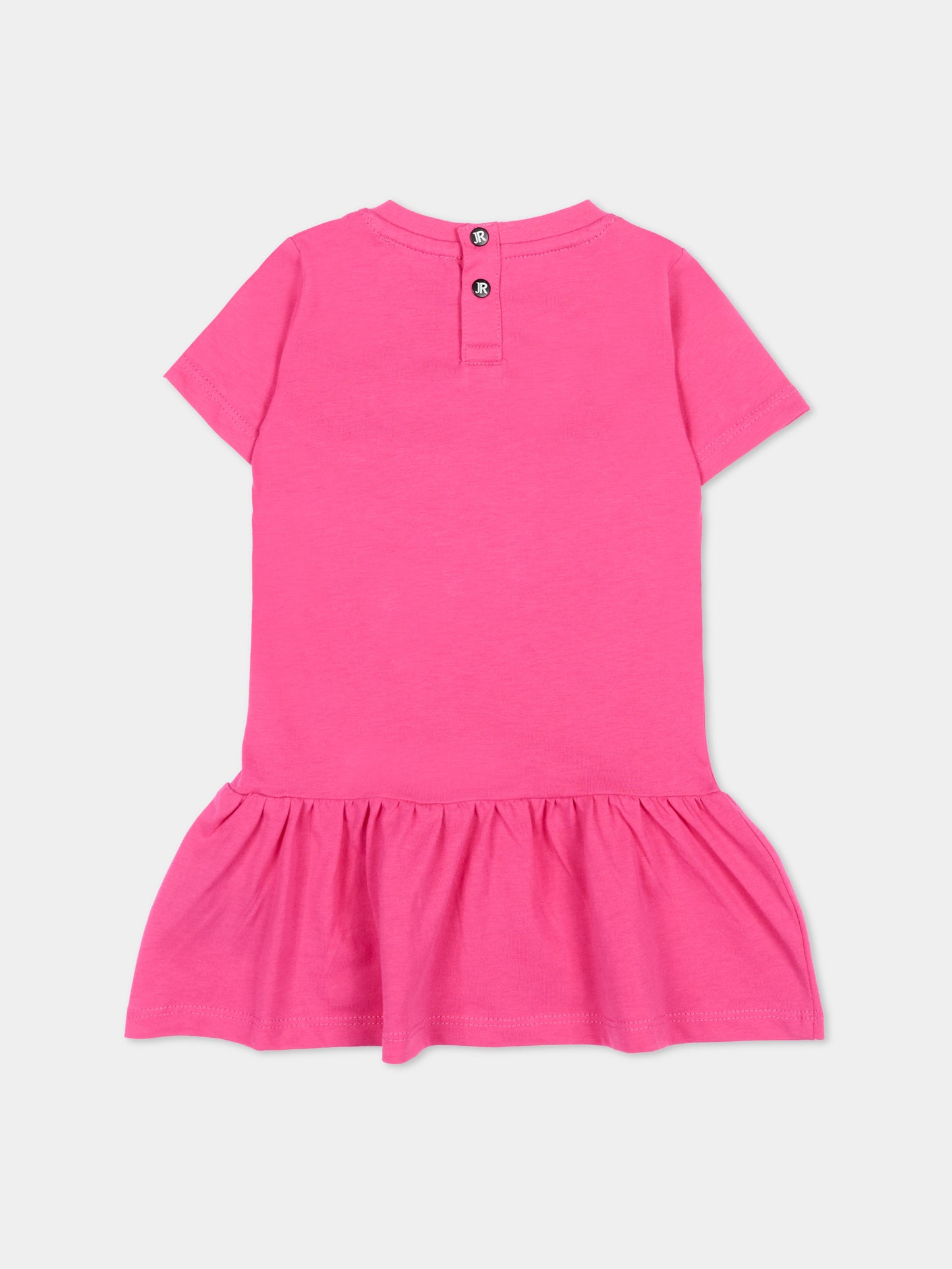 Vestito fucsia per neonata con logo,Richmond,RIP26034VE FUCHSIA PURPLE