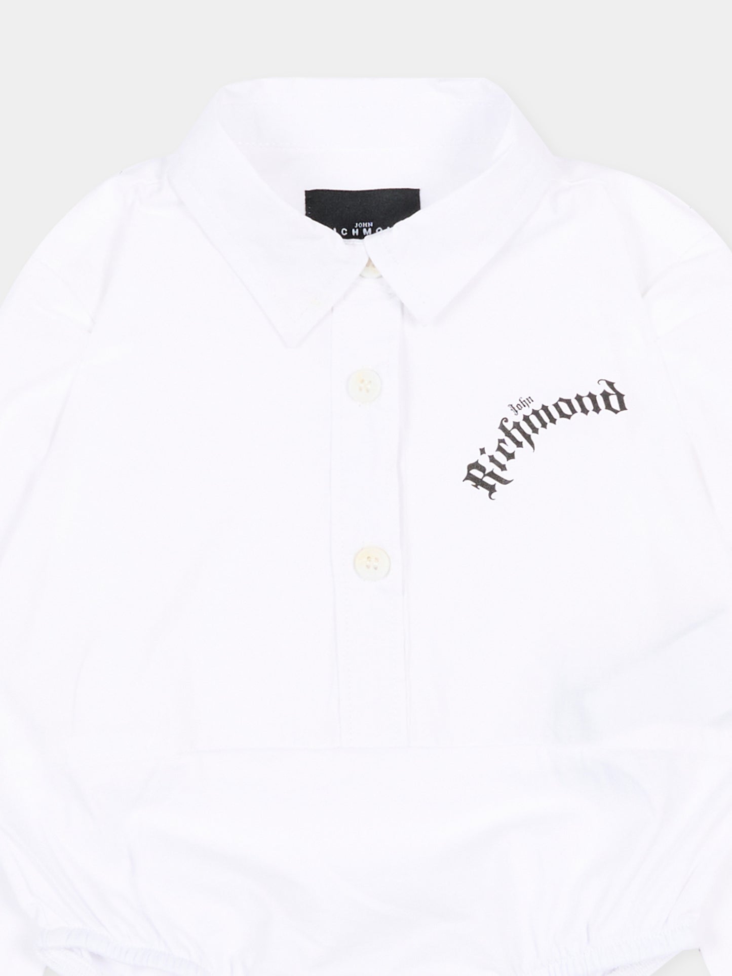 Camicia bianca per neonato con logo,Richmond,RIP26082CB WHITE