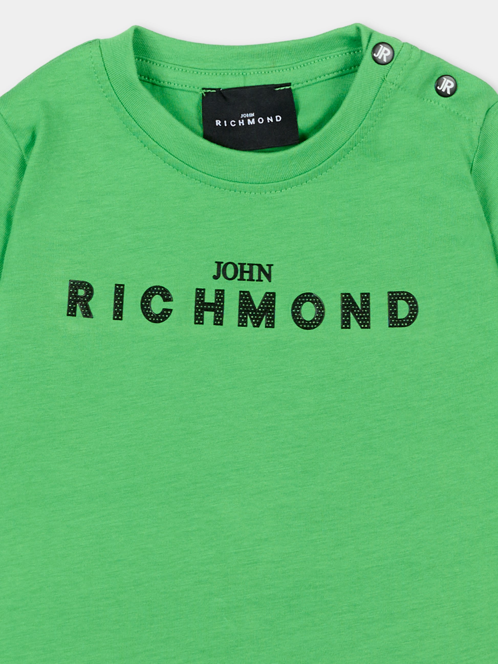T-Shirt verde per neonato con logo,Richmond,RIP26002TS GREEN VIBRANT