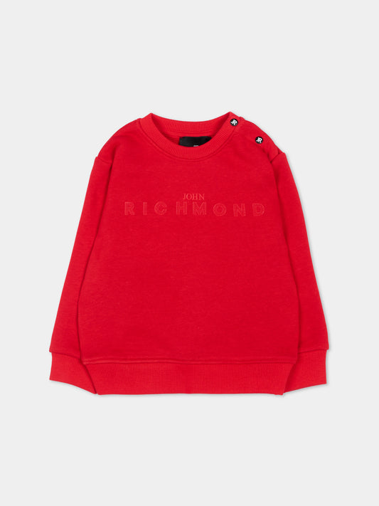Felpa rossa per neonato con logo,Richmond,RIP26001FE RED SALSA