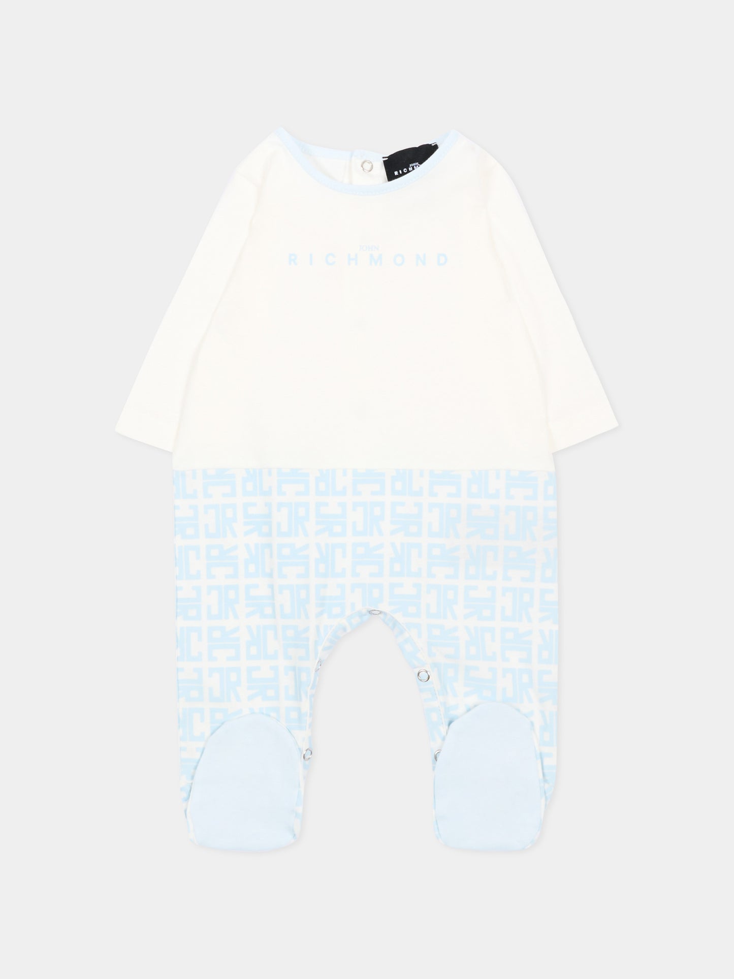 Set tutina azzurro per neonato con logo,Richmond,RLP26001TU AZURE