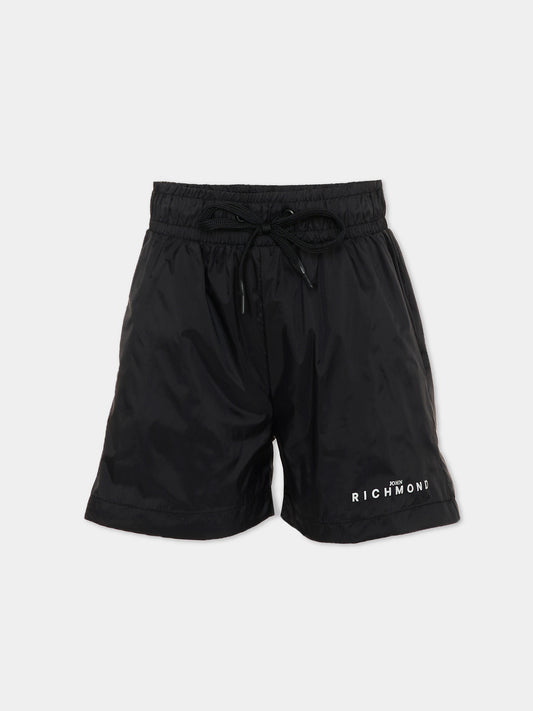 Boxer mare nero per bambino con logo,Richmond,RBP26024CO BLACK