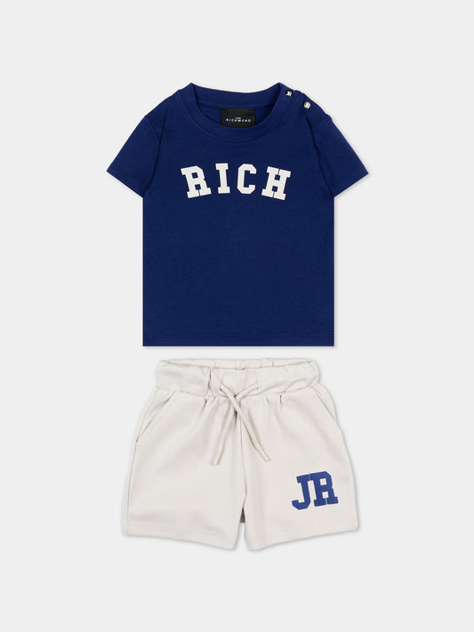 Completo sportivo blu per neonato con logo,Richmond,RIP26022CJ BLUE BEACON