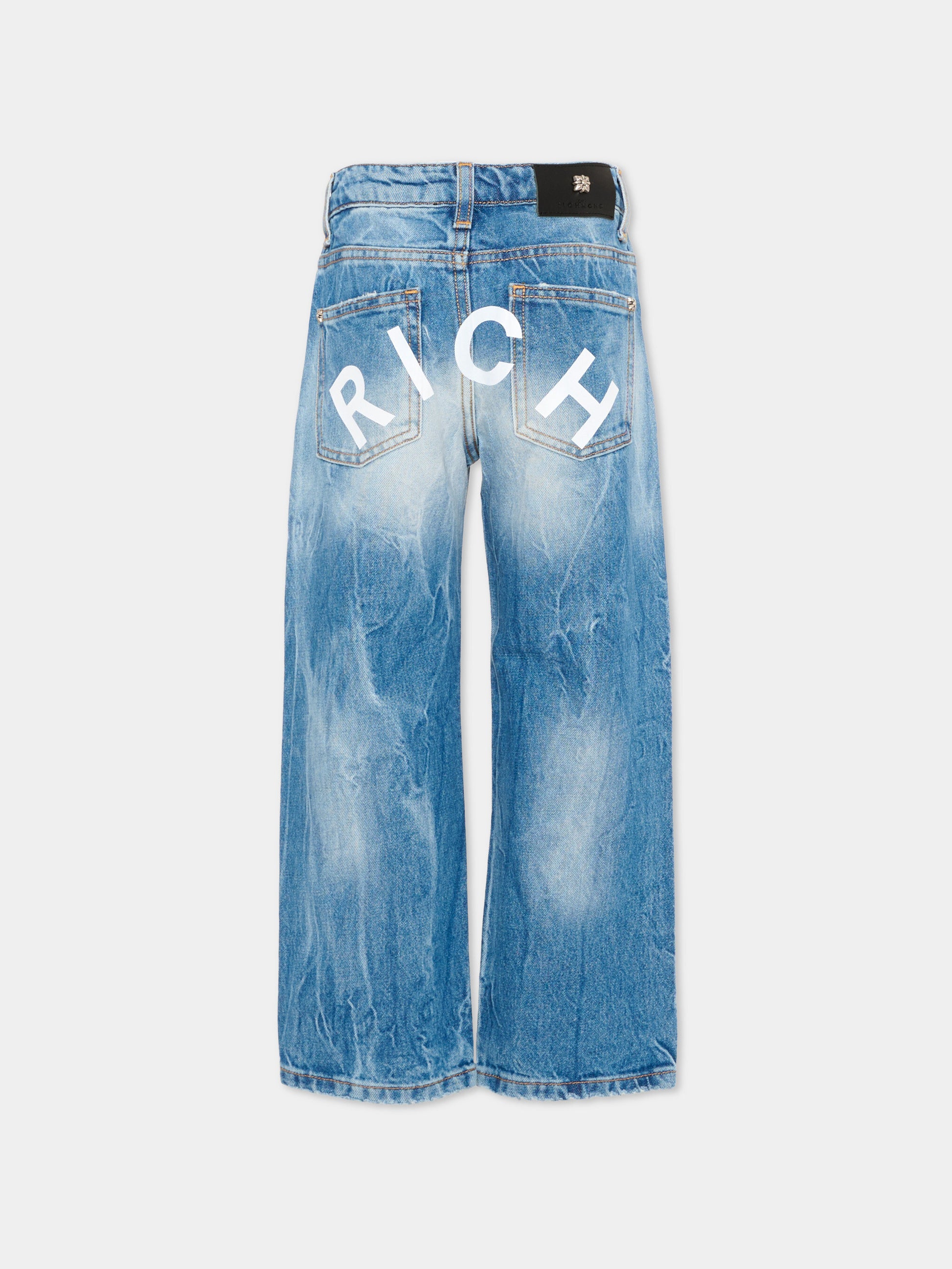 Jeans denim per bambina con logo,Richmond,RGP26221JE DENIM STONEWASH