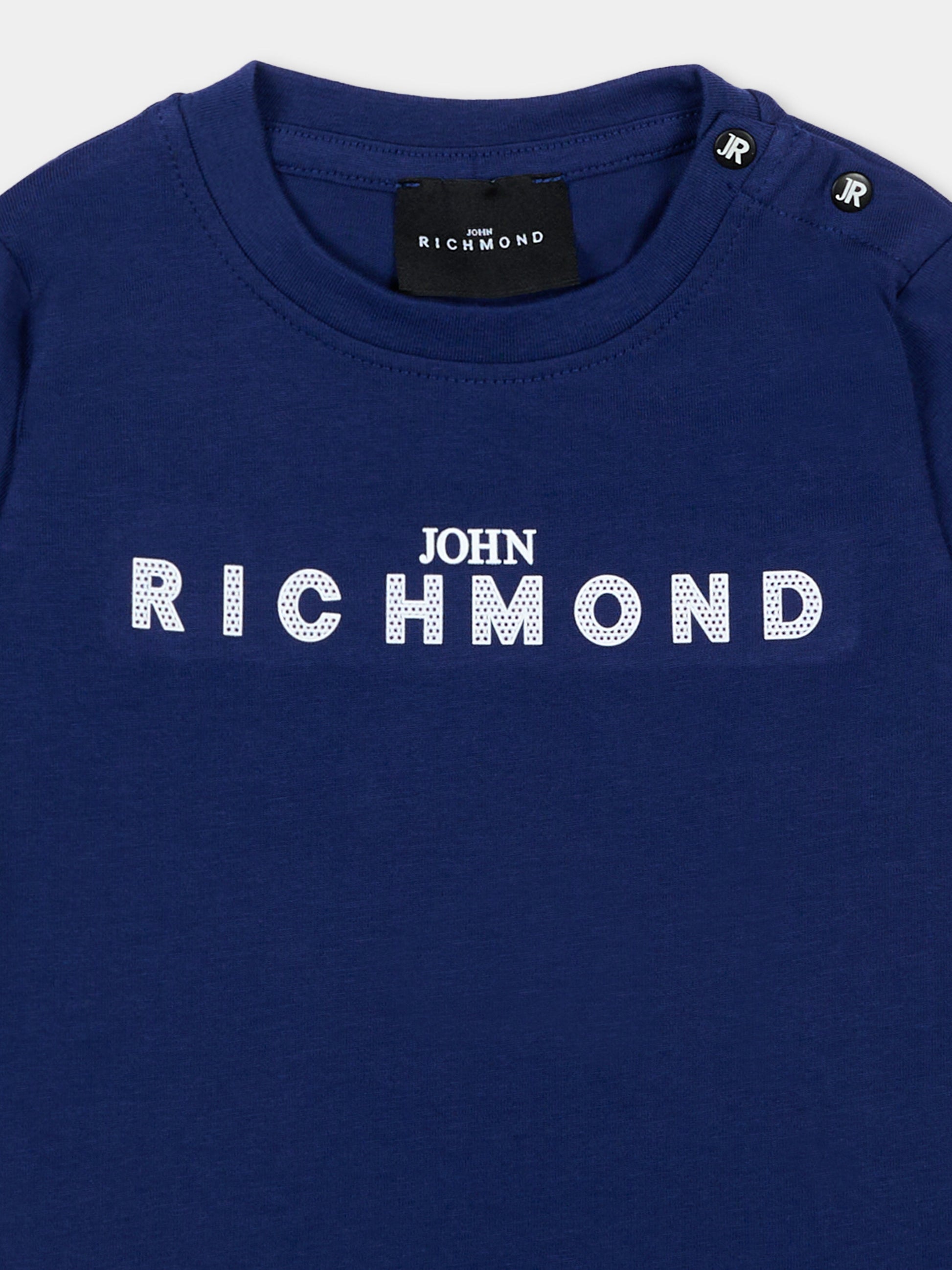 T-Shirt blu per neonato con logo,Richmond,RIP26002TS BLUE BEACON