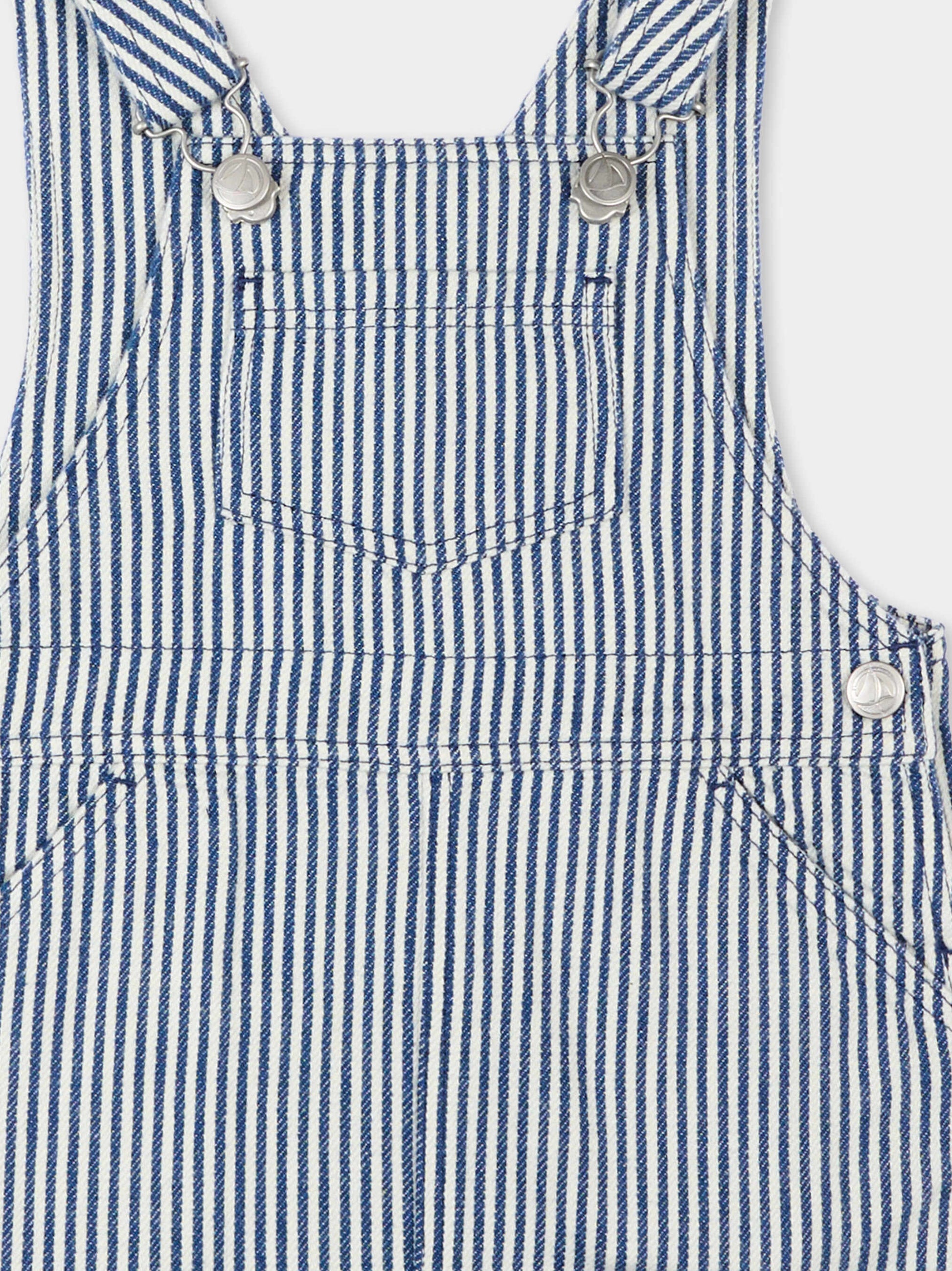 Salopette multicolor per neonati a righe,Petit Bateau,A0F4B CREPUSCULE/MARSHMALLOW 01