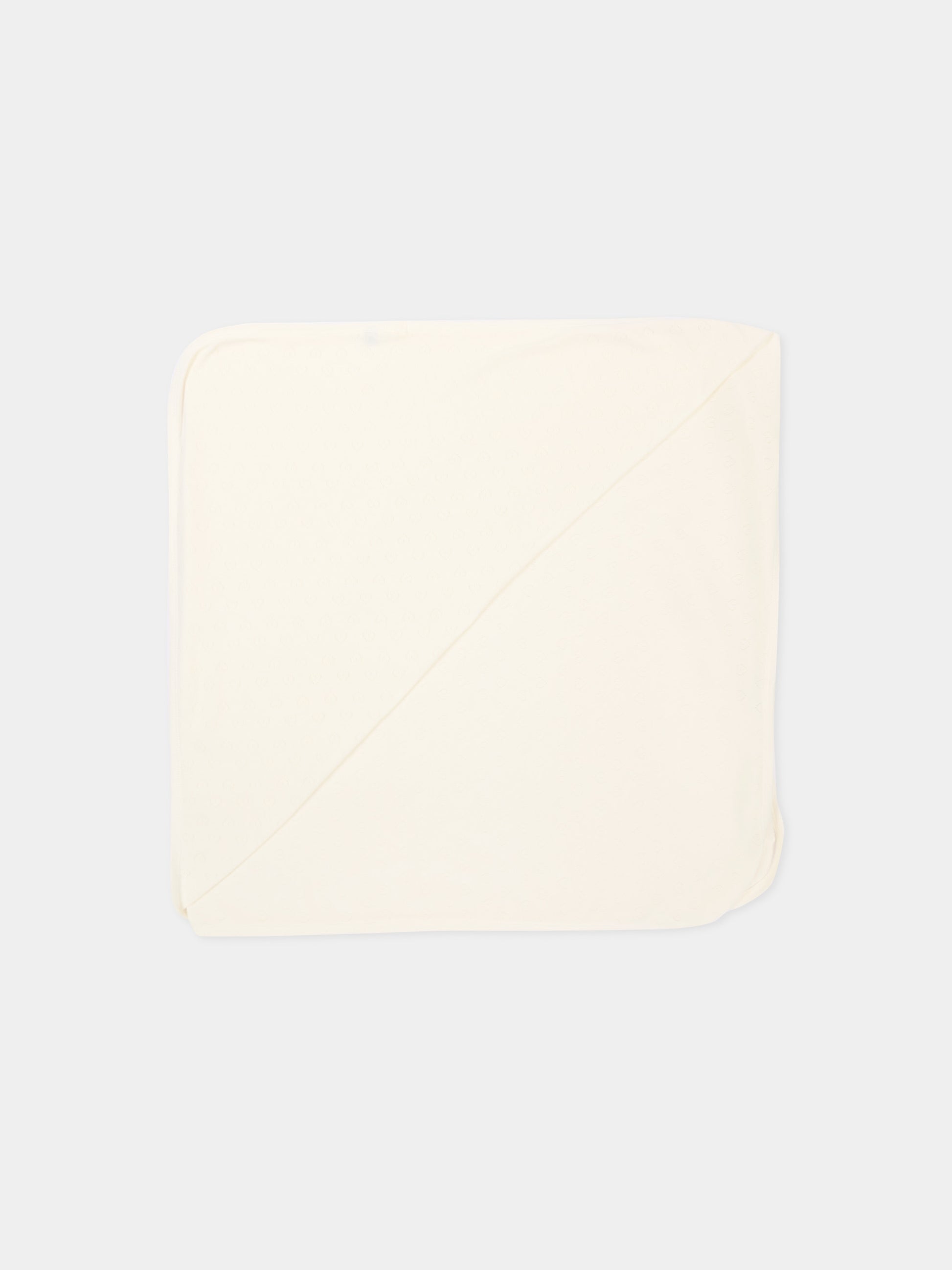 Coperta avorio per neonati con cuori,Petit Bateau,A0G1V MARSHMALLOW 01