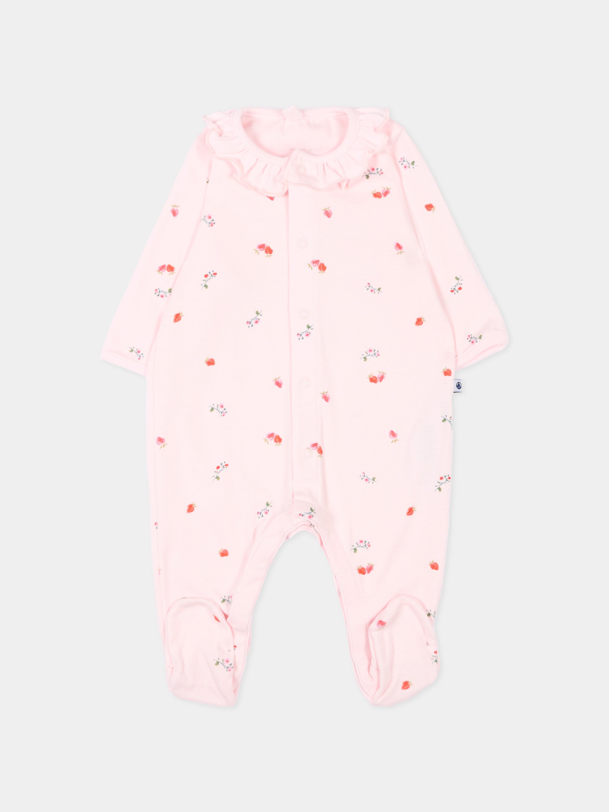 Tutina rosa per neonata a fiori,Petit Bateau,A0F2T BARELY/MULTICO 01