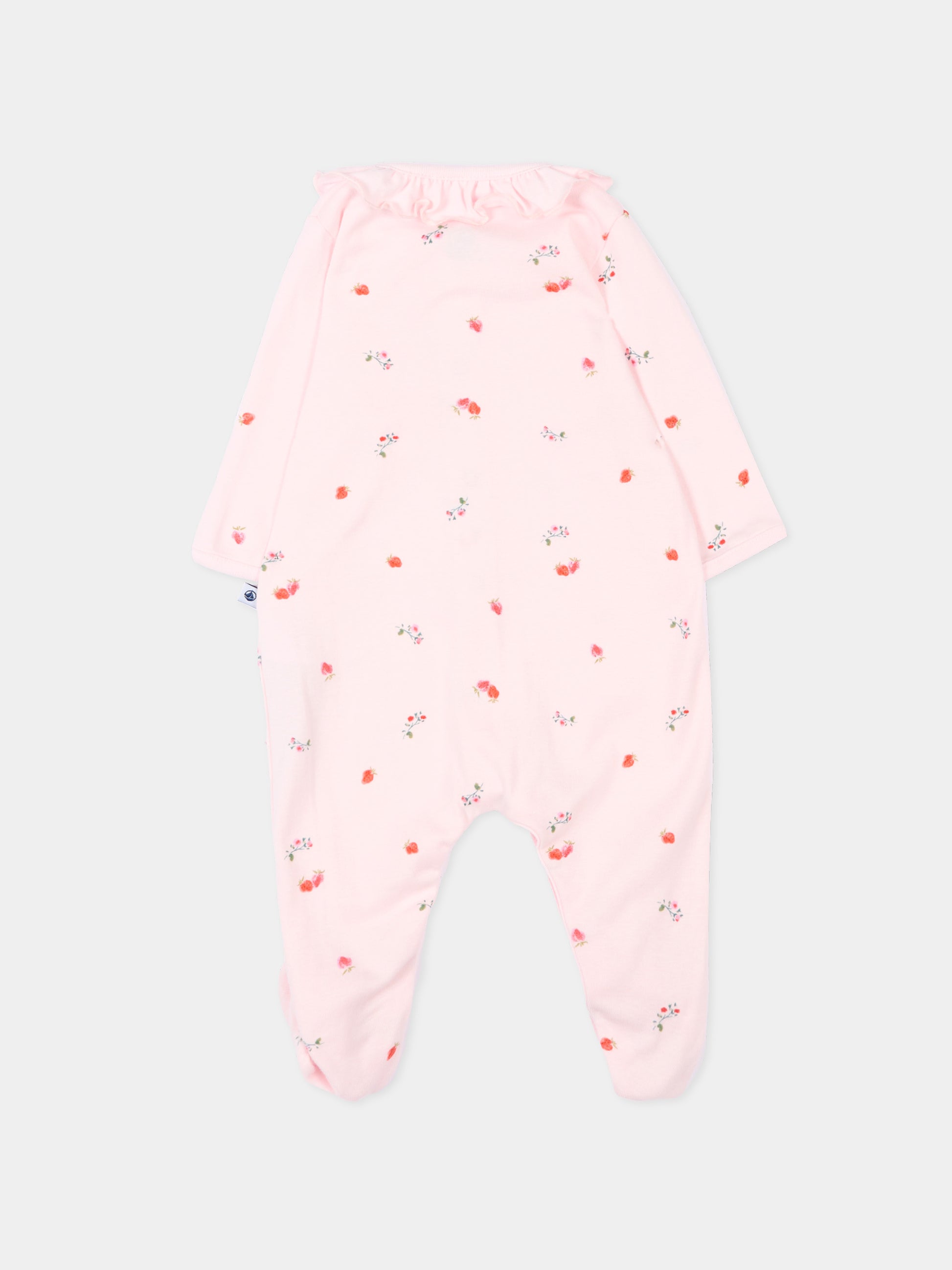 Tutina rosa per neonata a fiori,Petit Bateau,A0F2T BARELY/MULTICO 01