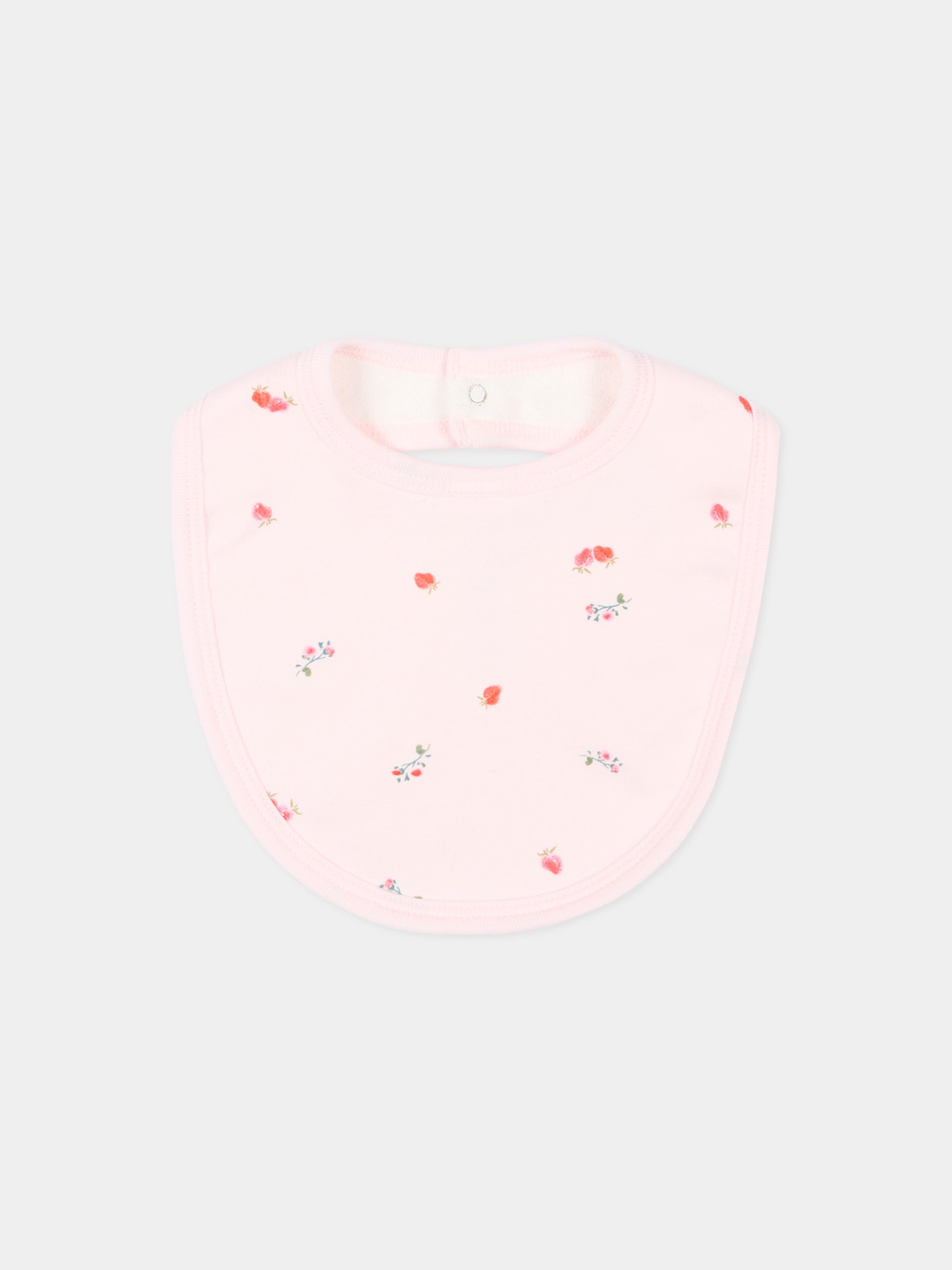 Bavaglini rosa per neonata con stampa floreale,Petit Bateau,A0FFR VARIANTE 1 01