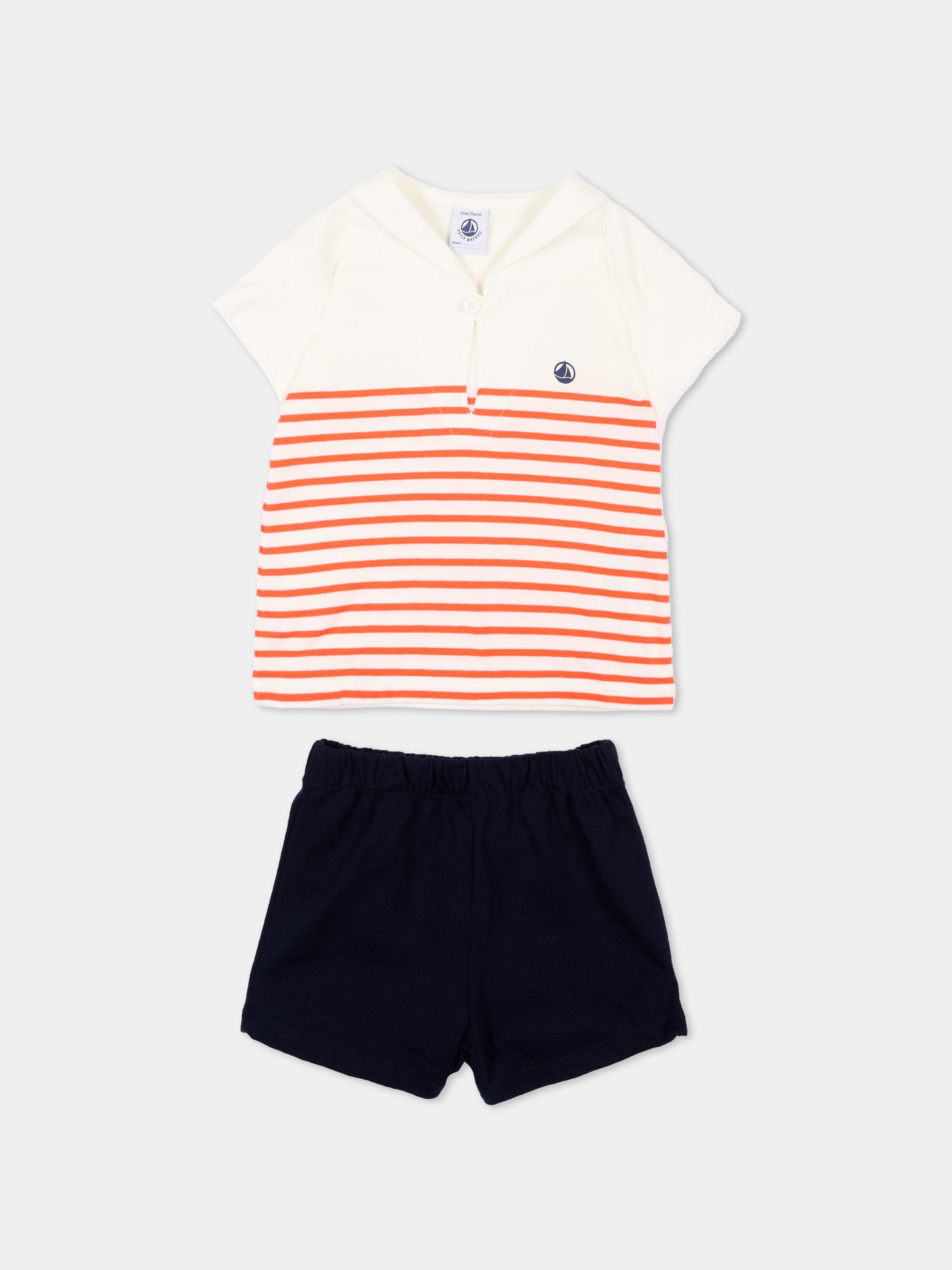 Completo sportivo multicolor per neonato righe marinare,Petit Bateau,A0F3V MARSHMALLOW/MULTICO 01