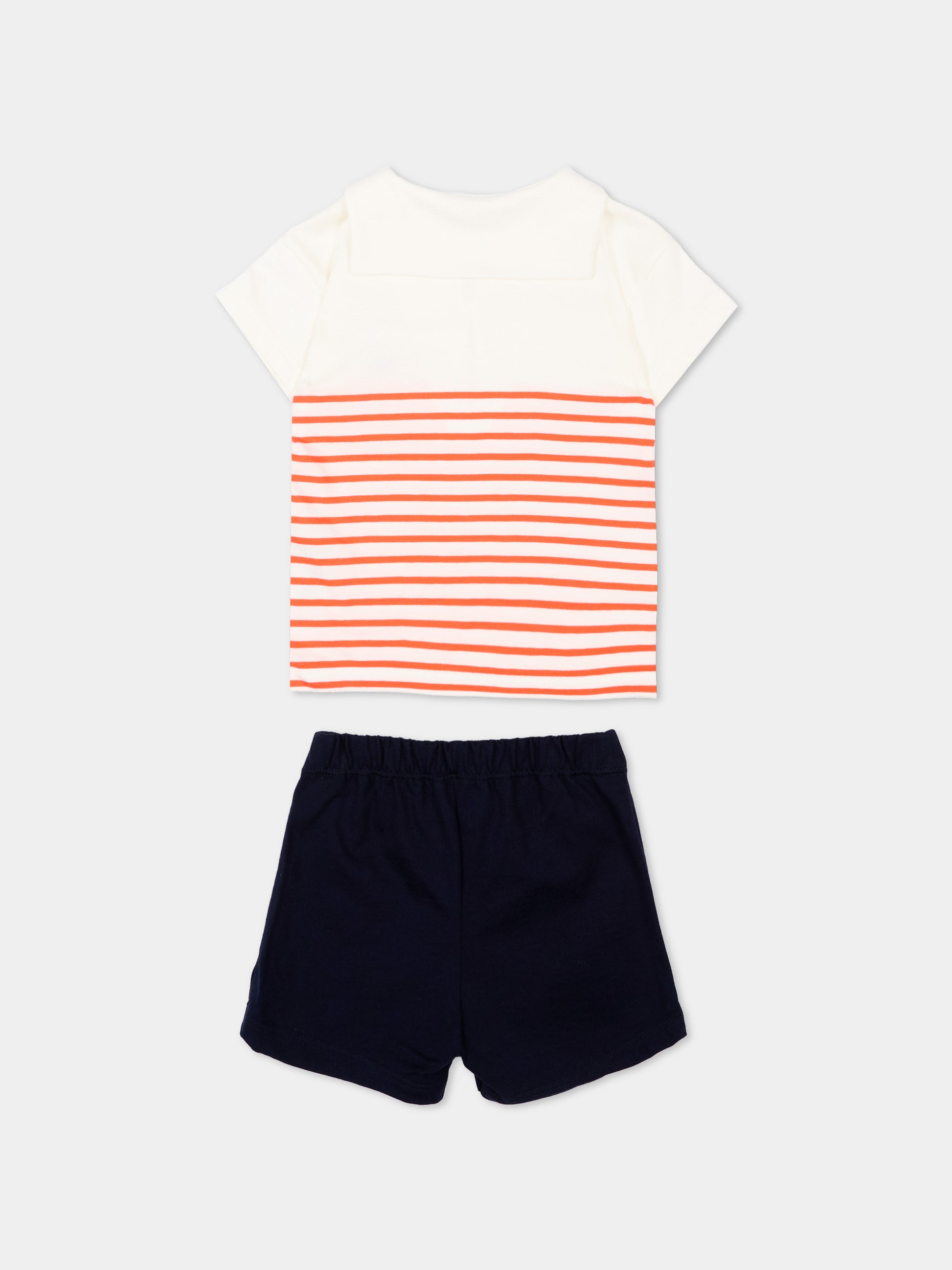 Completo sportivo multicolor per neonato righe marinare,Petit Bateau,A0F3V MARSHMALLOW/MULTICO 01