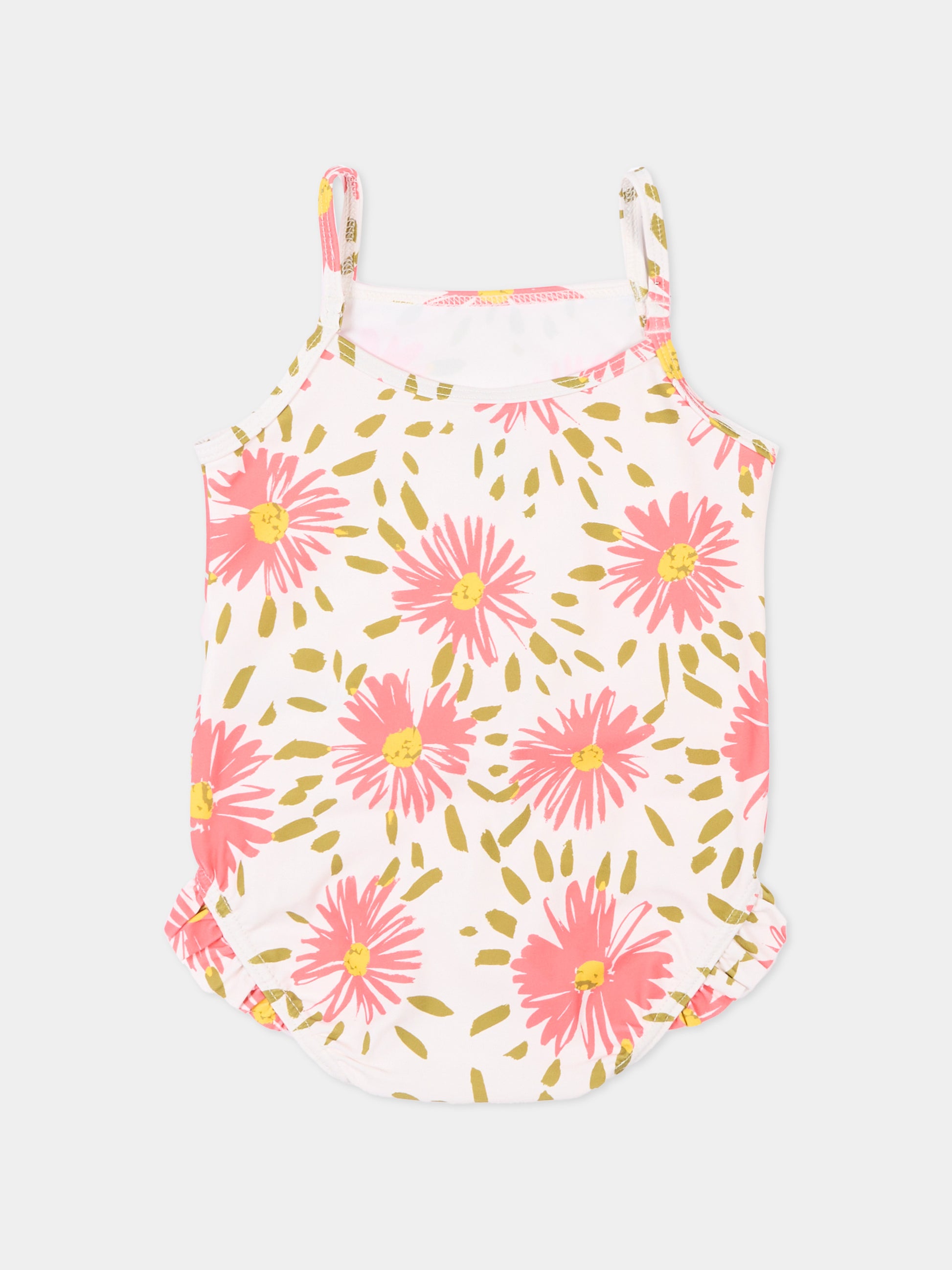 Costume intero multicolor per neonata floreale,Petit Bateau,A0FNQ MARSHMALLOW/MULTICO 01