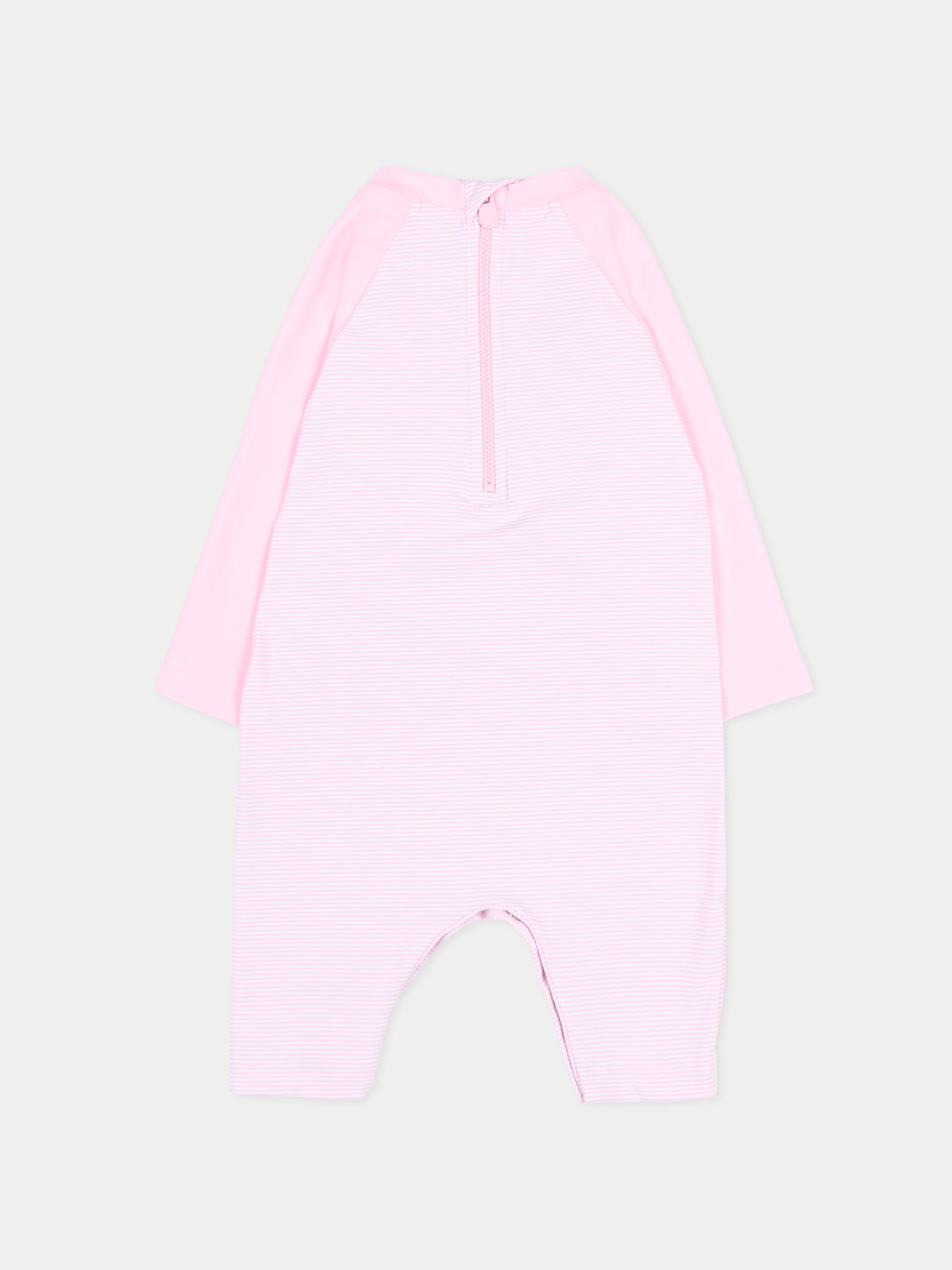 Tutina rosa anti UV per neonata a righe,Petit Bateau,A0FN7 MARQUISE/MARSHMALLOW 02