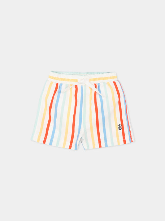 Boxer mare multicolor per neonato,Petit Bateau,A0FSN MARSHMALLOW/MULTICO 01