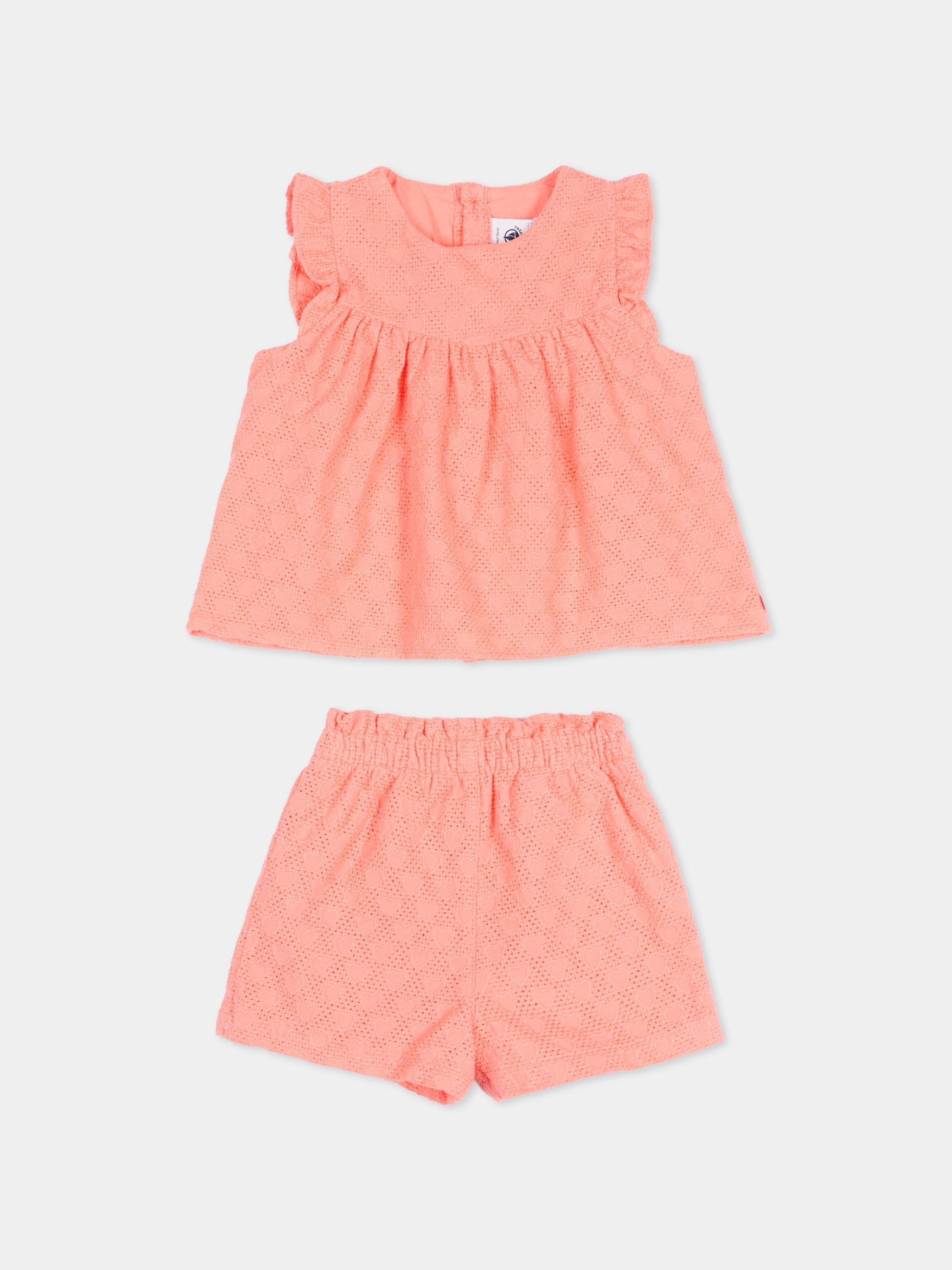 Completo sportivo rosa per neonata a cuori,Petit Bateau,A0FAE FLAMAND 01