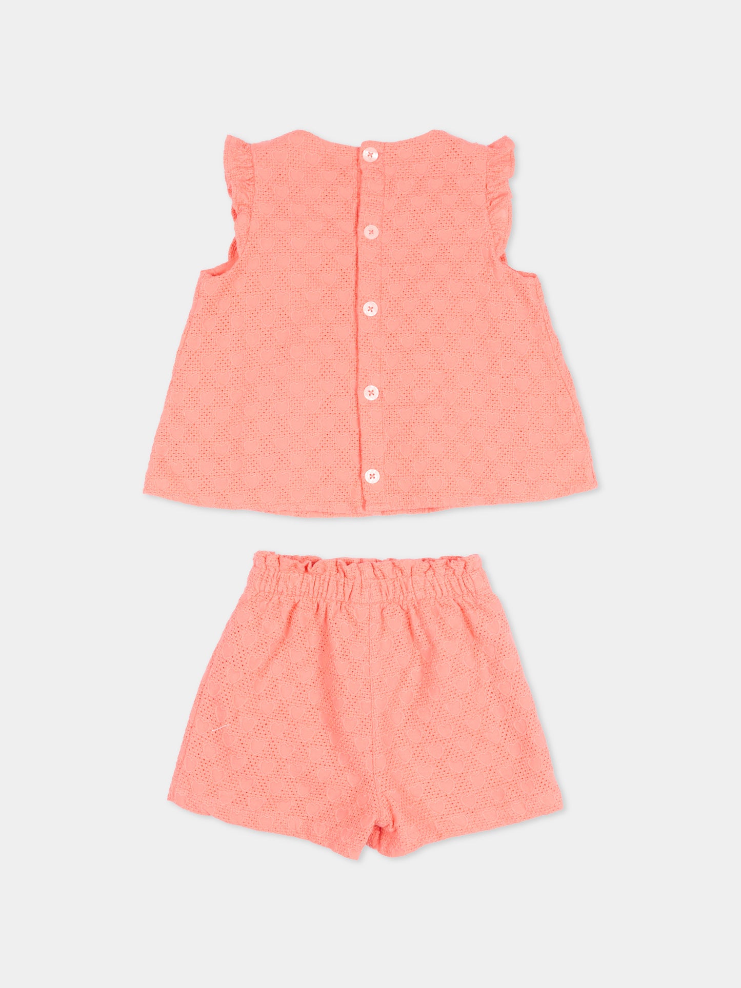 Completo sportivo rosa per neonata a cuori,Petit Bateau,A0FAE FLAMAND 01