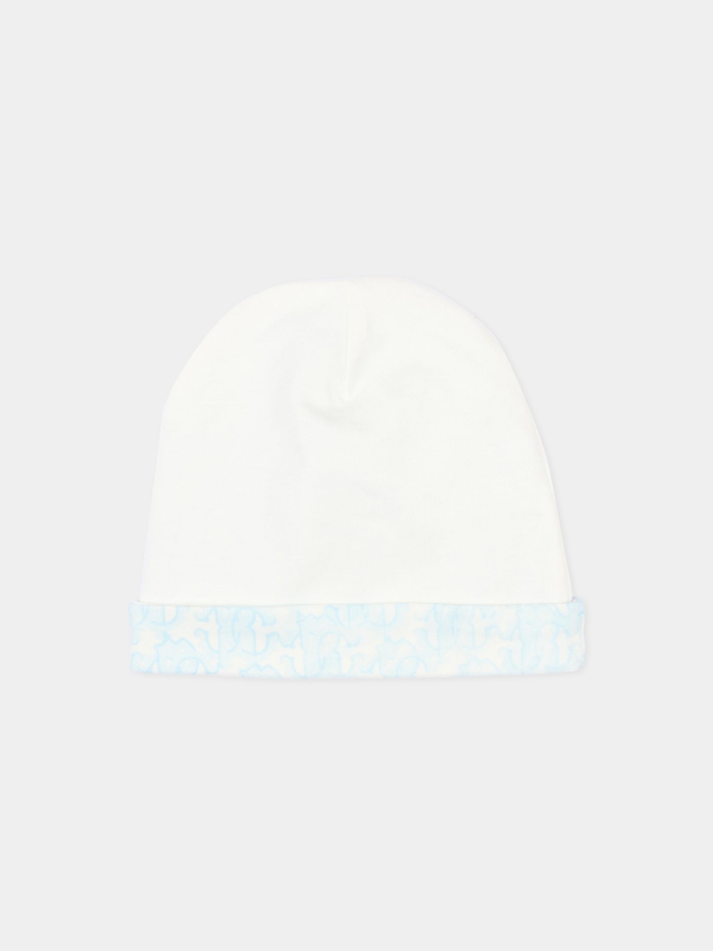 Set tutina celeste per neonato con monogram,Roberto Cavalli Kids,CLP26006TU ZEBRA CELESTE