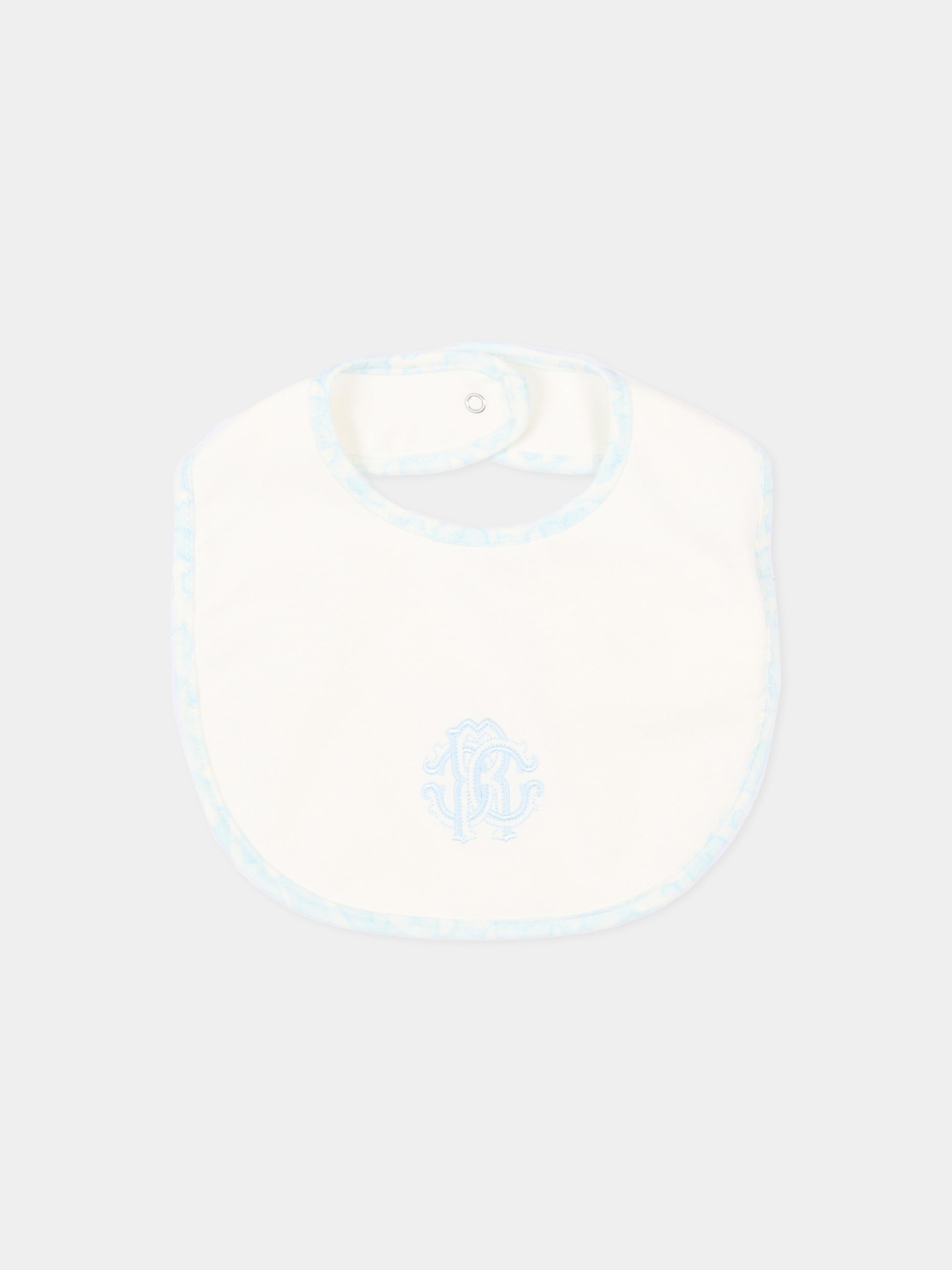 Set tutina celeste per neonato con monogram,Roberto Cavalli Kids,CLP26006TU ZEBRA CELESTE