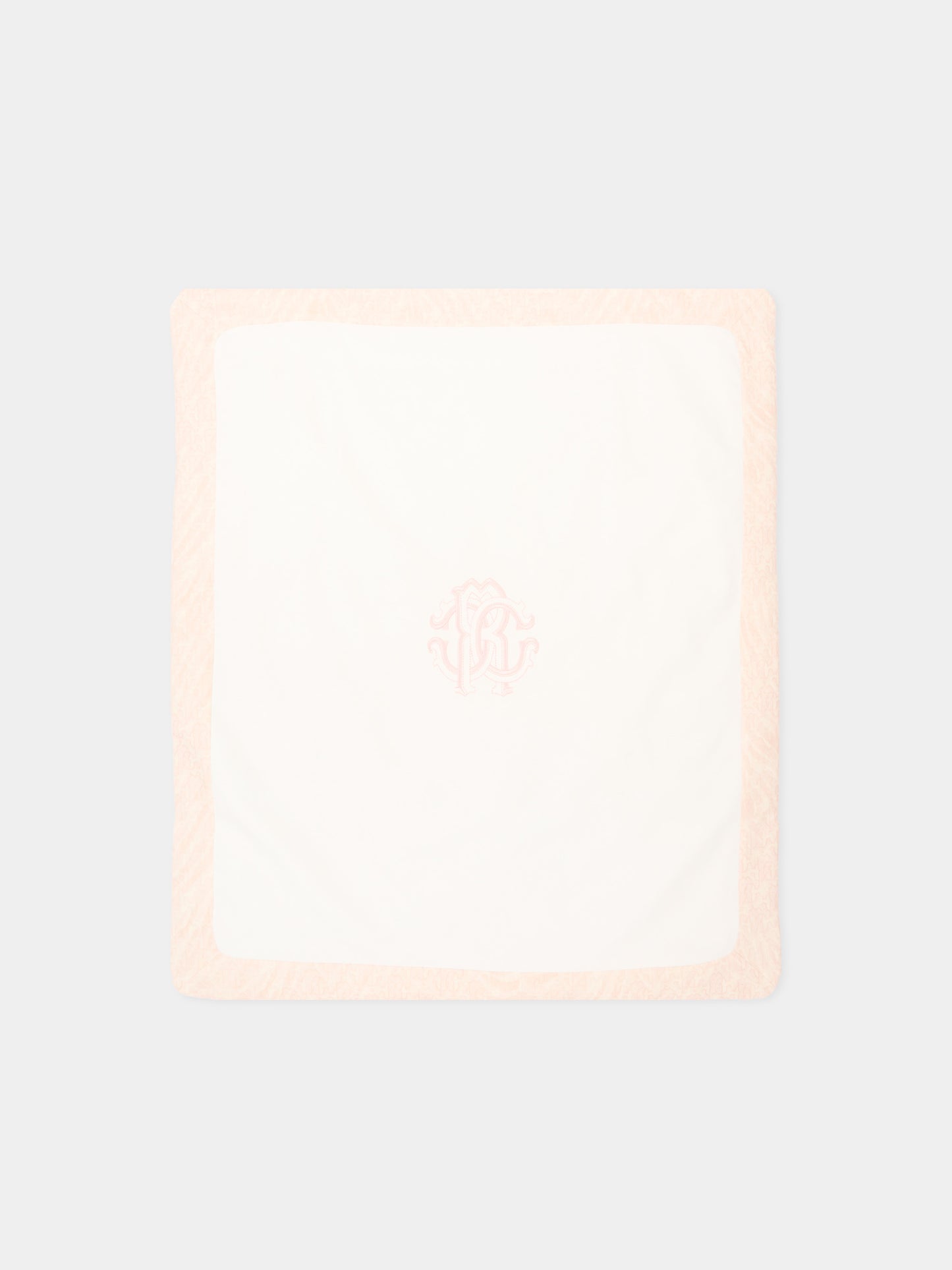 Coperta rosa per neonata con monogram,Roberto Cavalli Kids,CLP26011CE ZEBRA ROSA