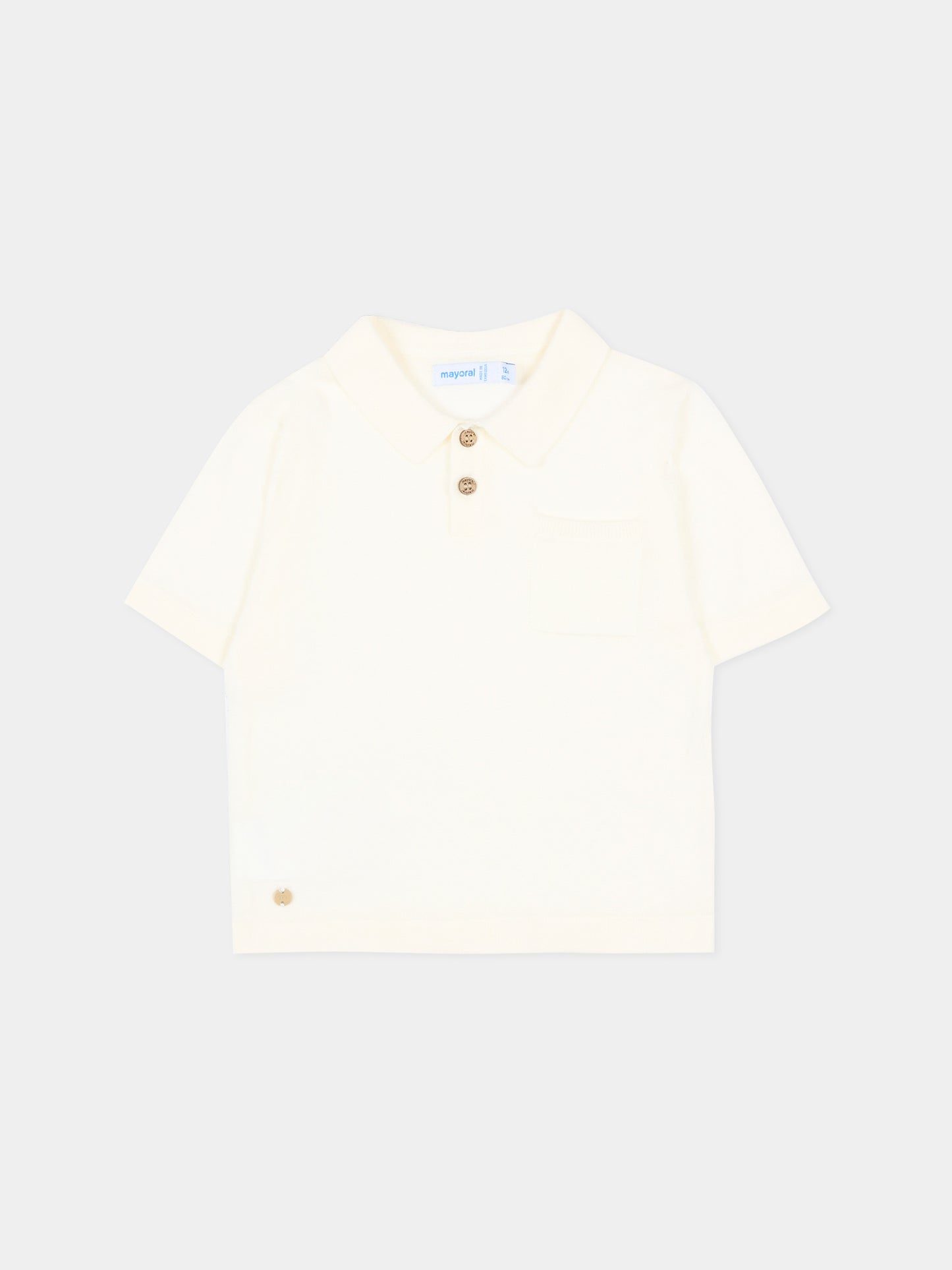 Polo avorio per neonato in maglia,Mayoral,1109 040