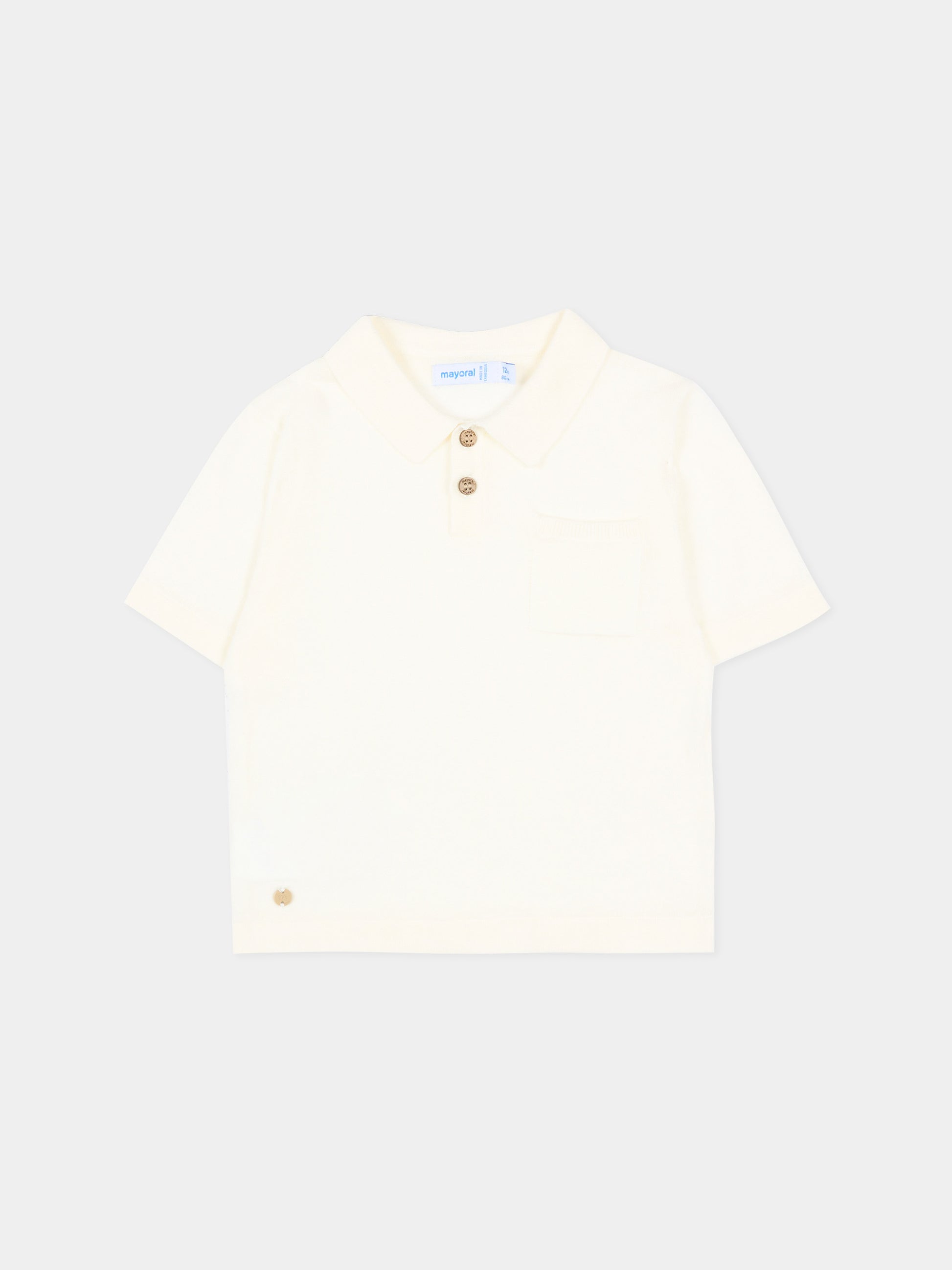 Polo avorio per neonato in maglia,Mayoral,1109 040