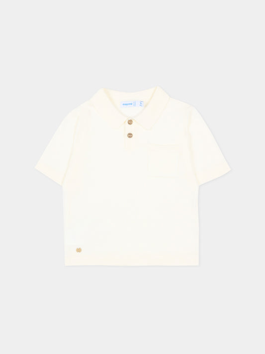 Polo avorio per neonato in maglia,Mayoral,1109 040