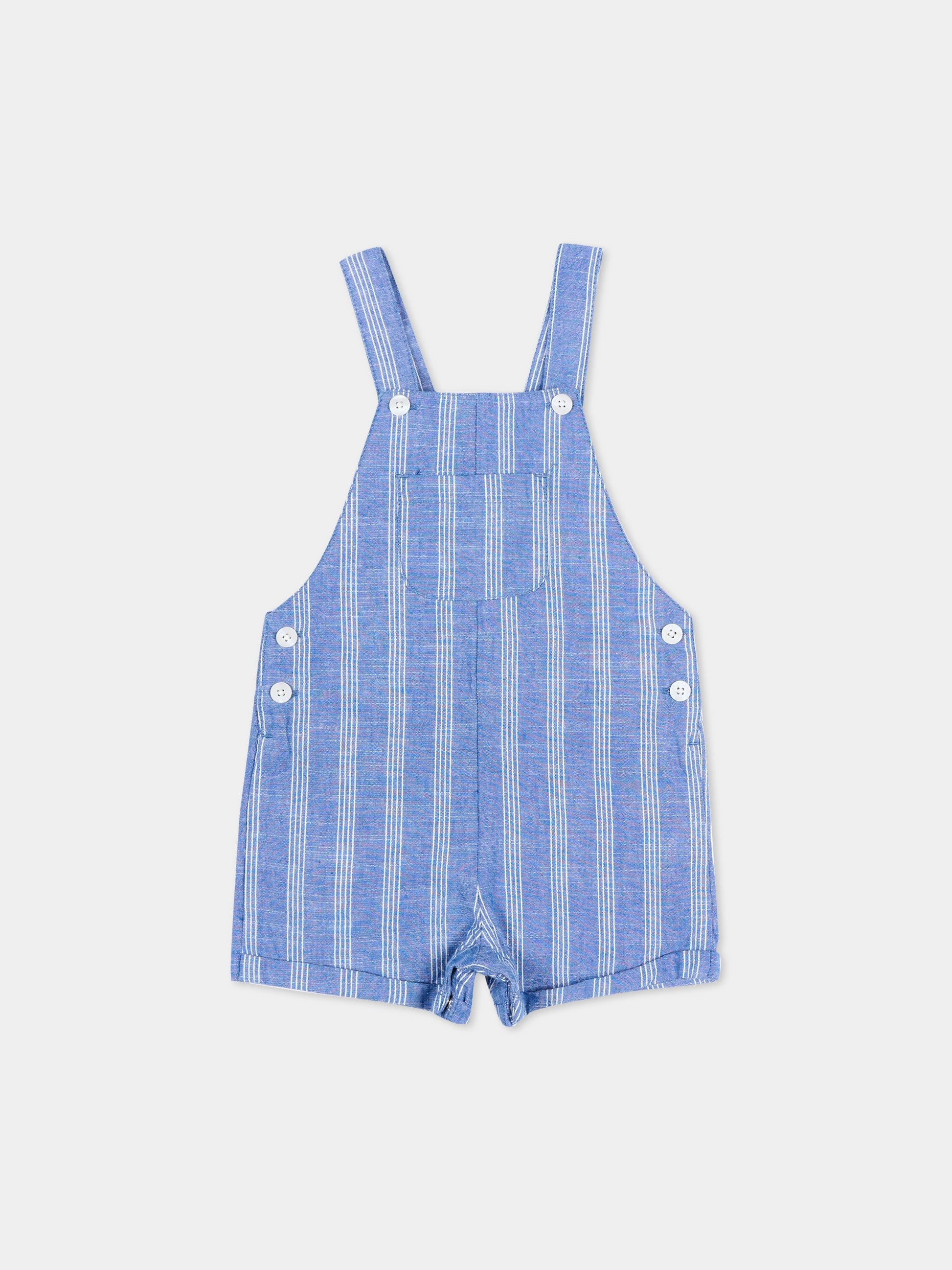 Salopette azzurra a righe per neonato,Mayoral,1658 068