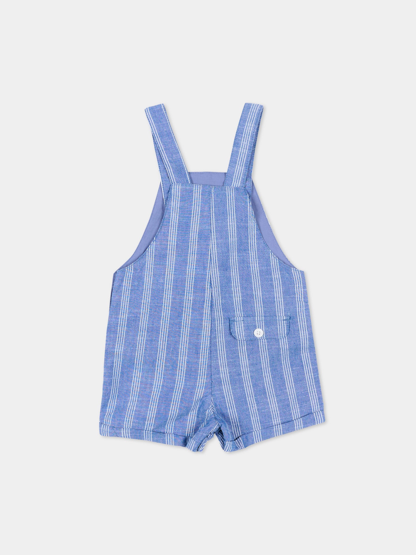 Salopette azzurra a righe per neonato,Mayoral,1658 068