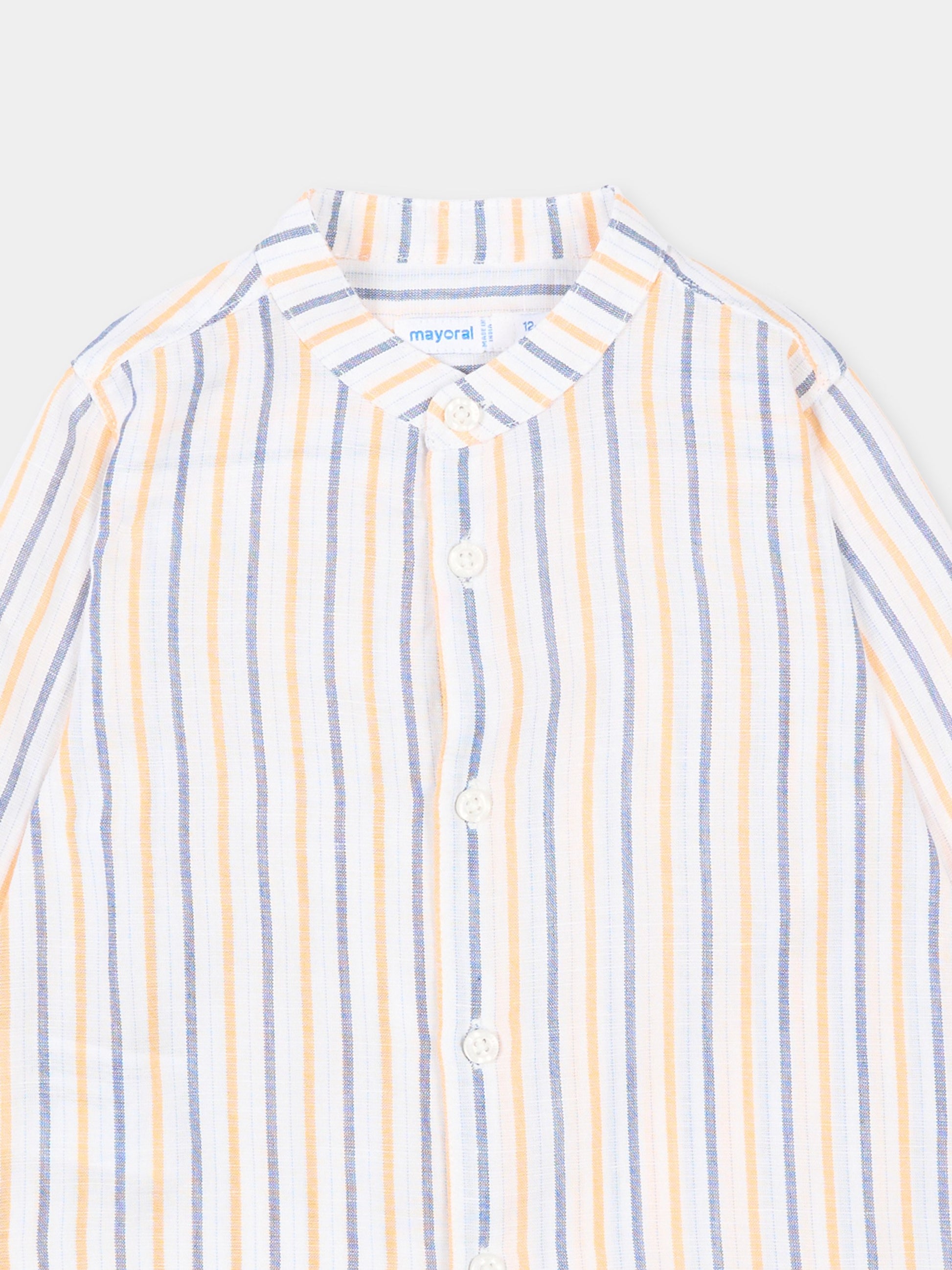 Camicia bianca a righe per neonato,Mayoral,1116 036