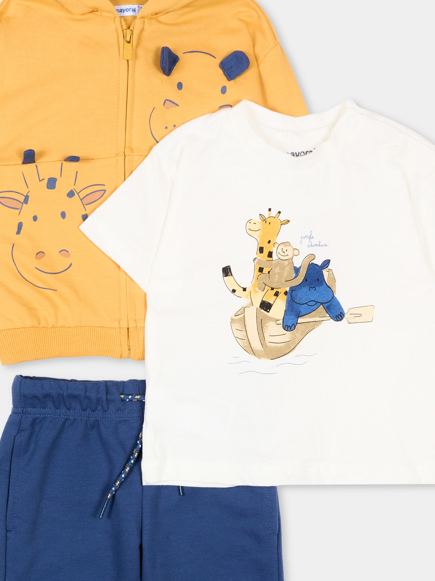Completo sportivo multicolor per neonato con animaletti,Mayoral,1833 069