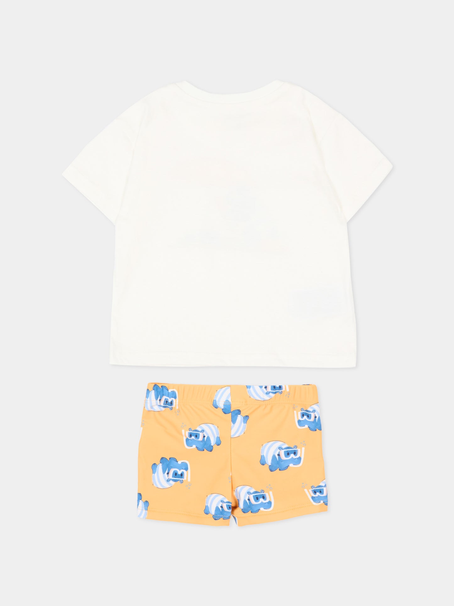 Completo sportivo multicolor per neonato con stampa ippopotamo,Mayoral,1661 076