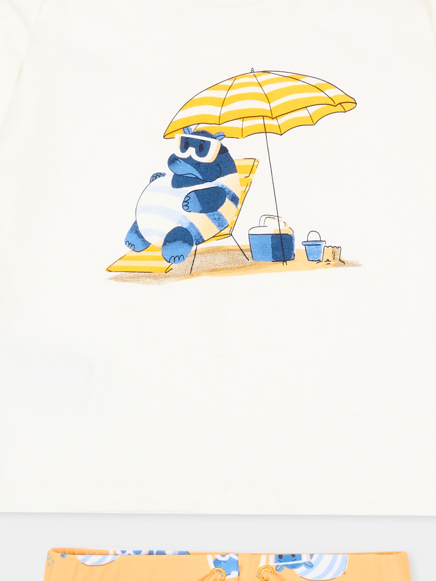 Completo sportivo multicolor per neonato con stampa ippopotamo,Mayoral,1661 076