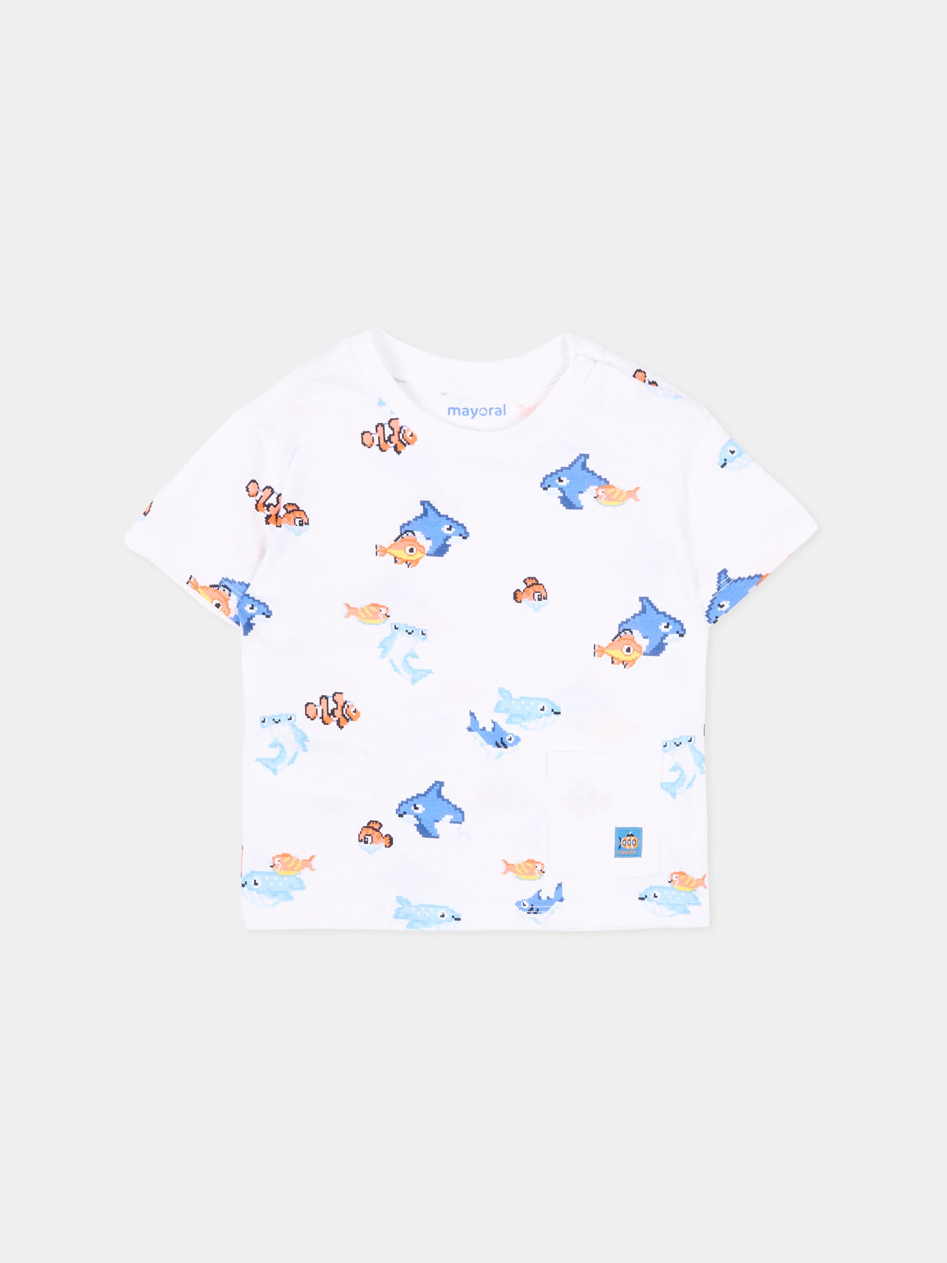 T-Shirt multicolor per neonato con pesci,Mayoral,1012 014