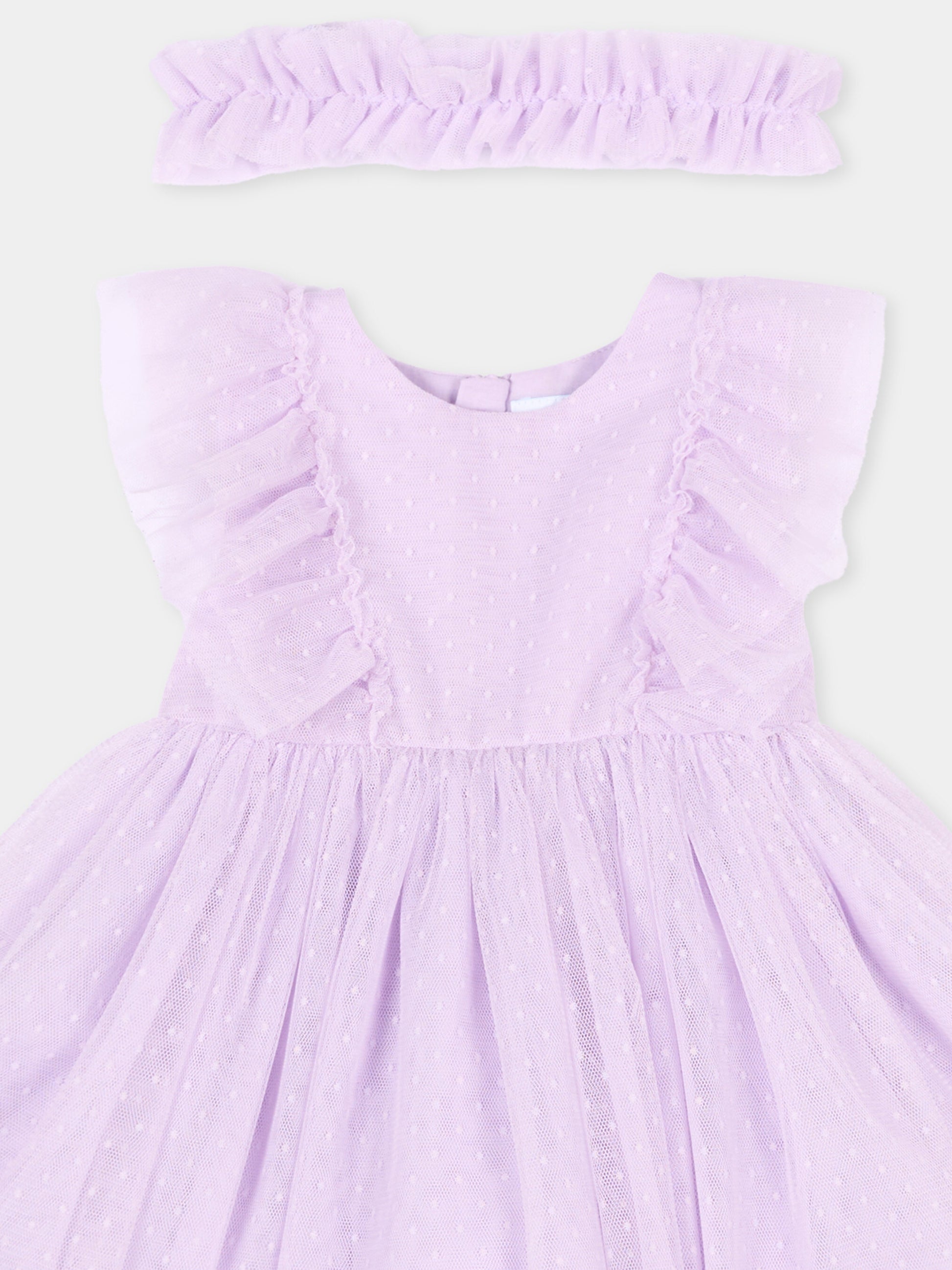 Abito elegante lilla per neonata in plumetis,Mayoral,1905 047
