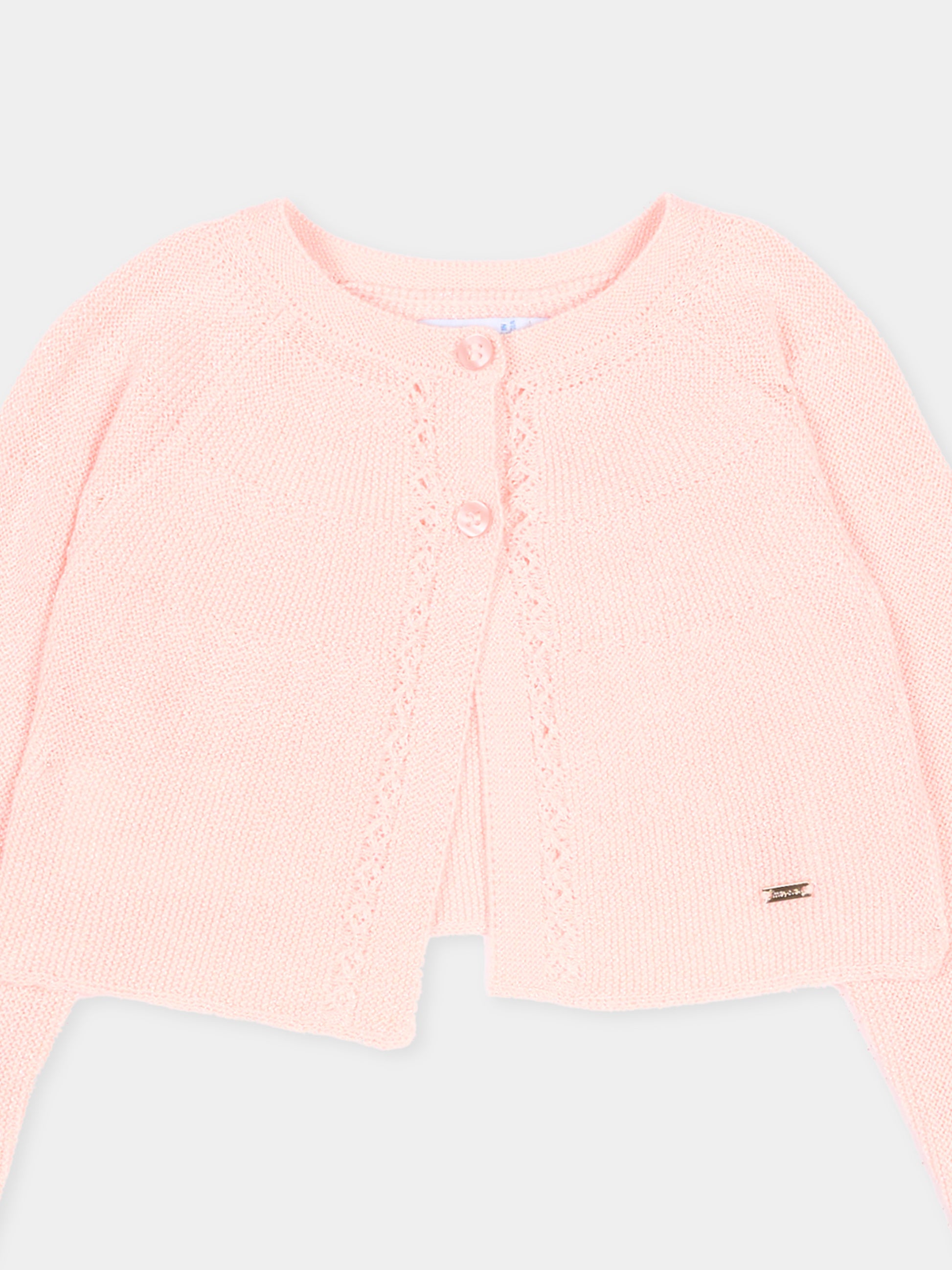 Cardigan rosa per neonata coprispalle,Mayoral,302 74