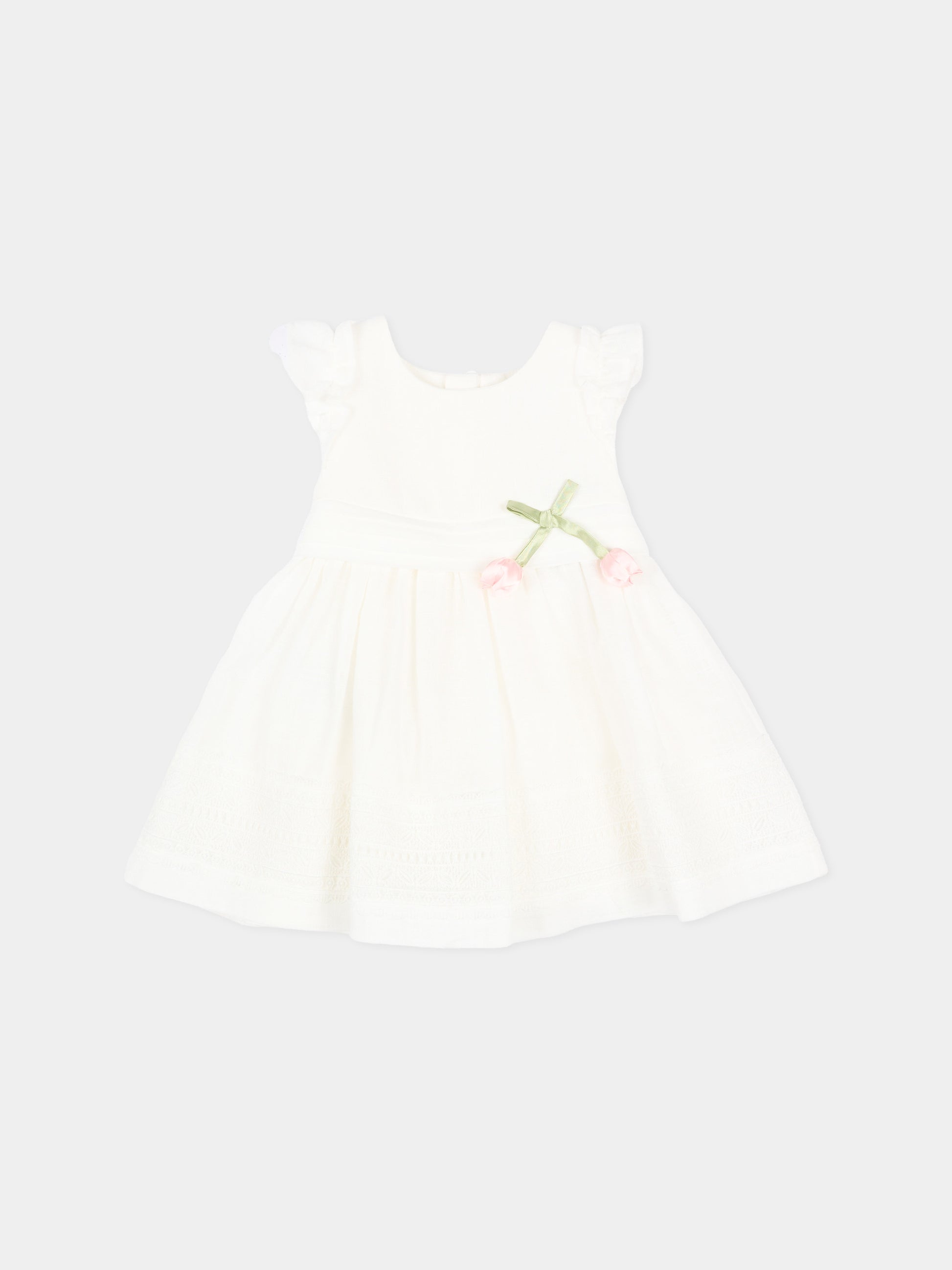 Abito elegante avorio per neonata con rose,Mayoral,1907 042