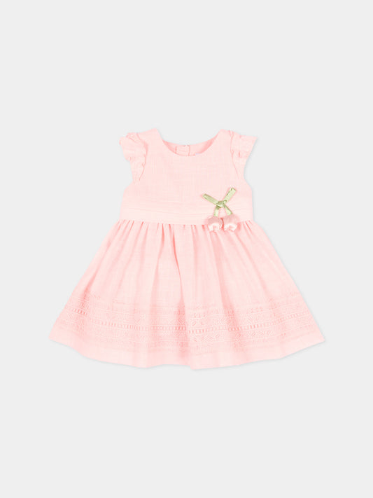 Abito elegante rosa per neonata con ricami,Mayoral,1907 043