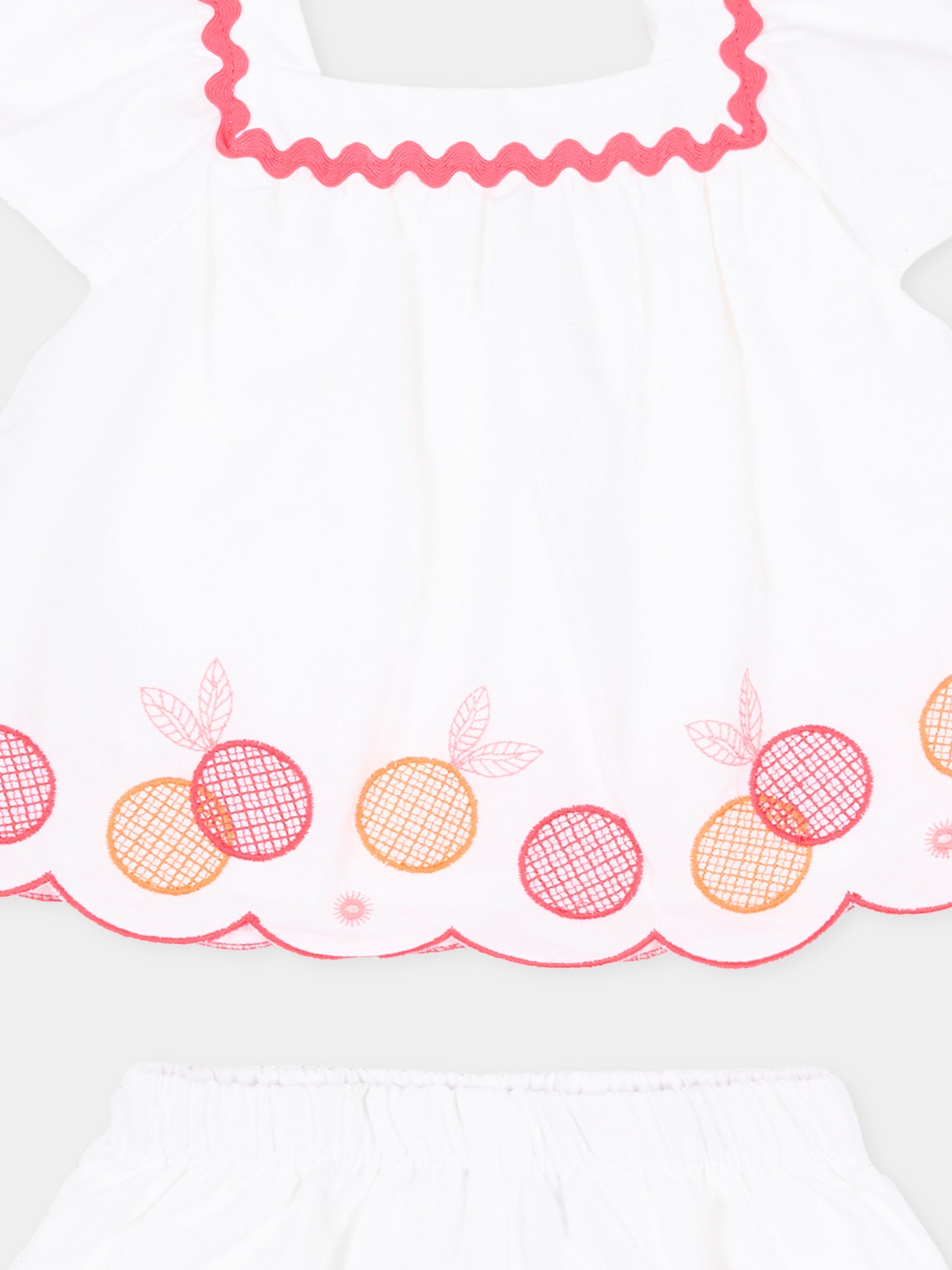 Completo sportivo corto bianco frutta per neonata,Mayoral,1214 081