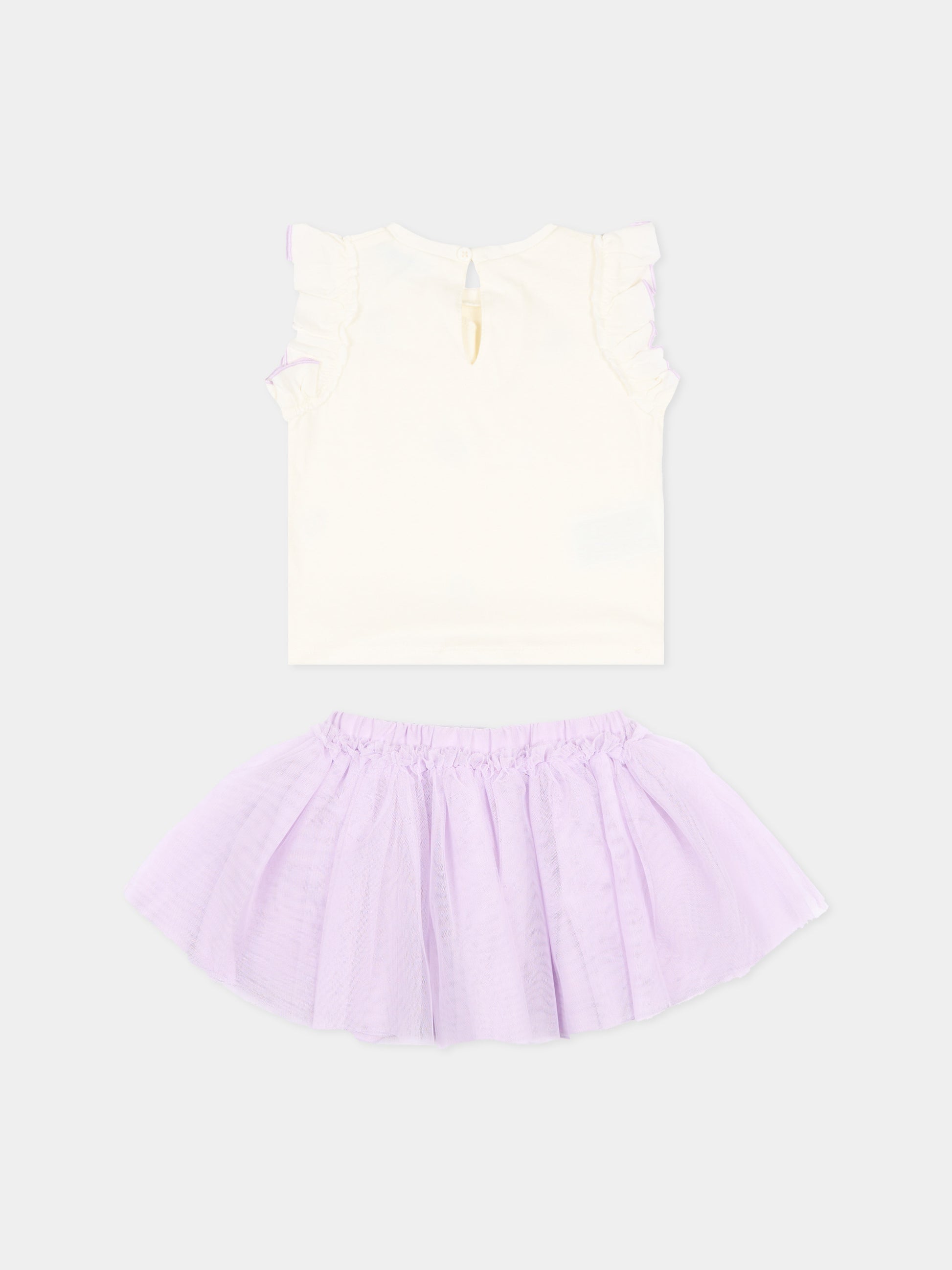 Completo elegante lilla per neonata con fiori ricamati,Mayoral,1933 047