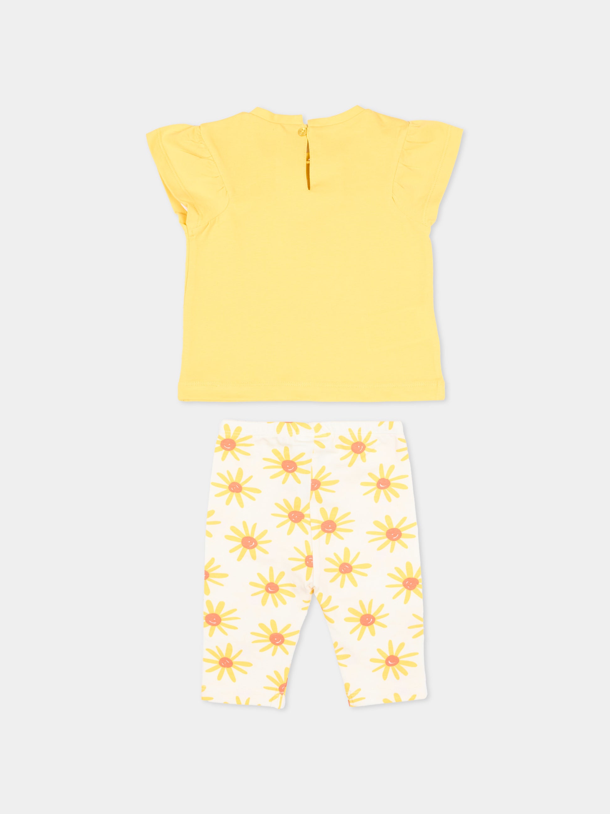 Completo sportivo corto giallo per neonata con sole,Mayoral,1751 091