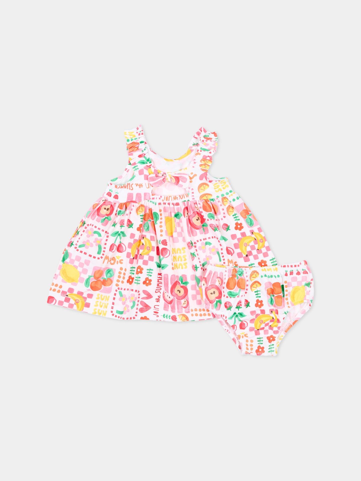 Vestito bianco per neonata con frutta,Mayoral,1927 059