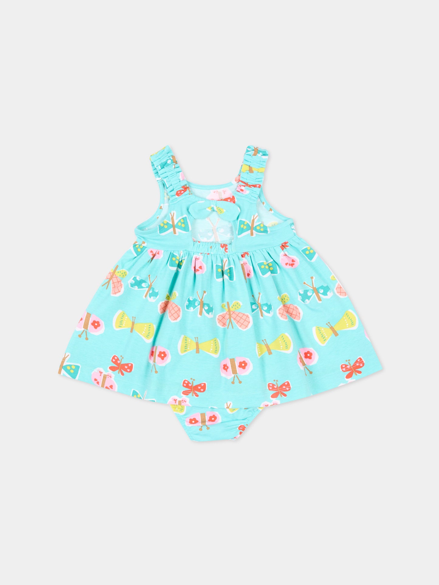 Vestito verde acqua per neonata con farfalle,Mayoral,1927 058
